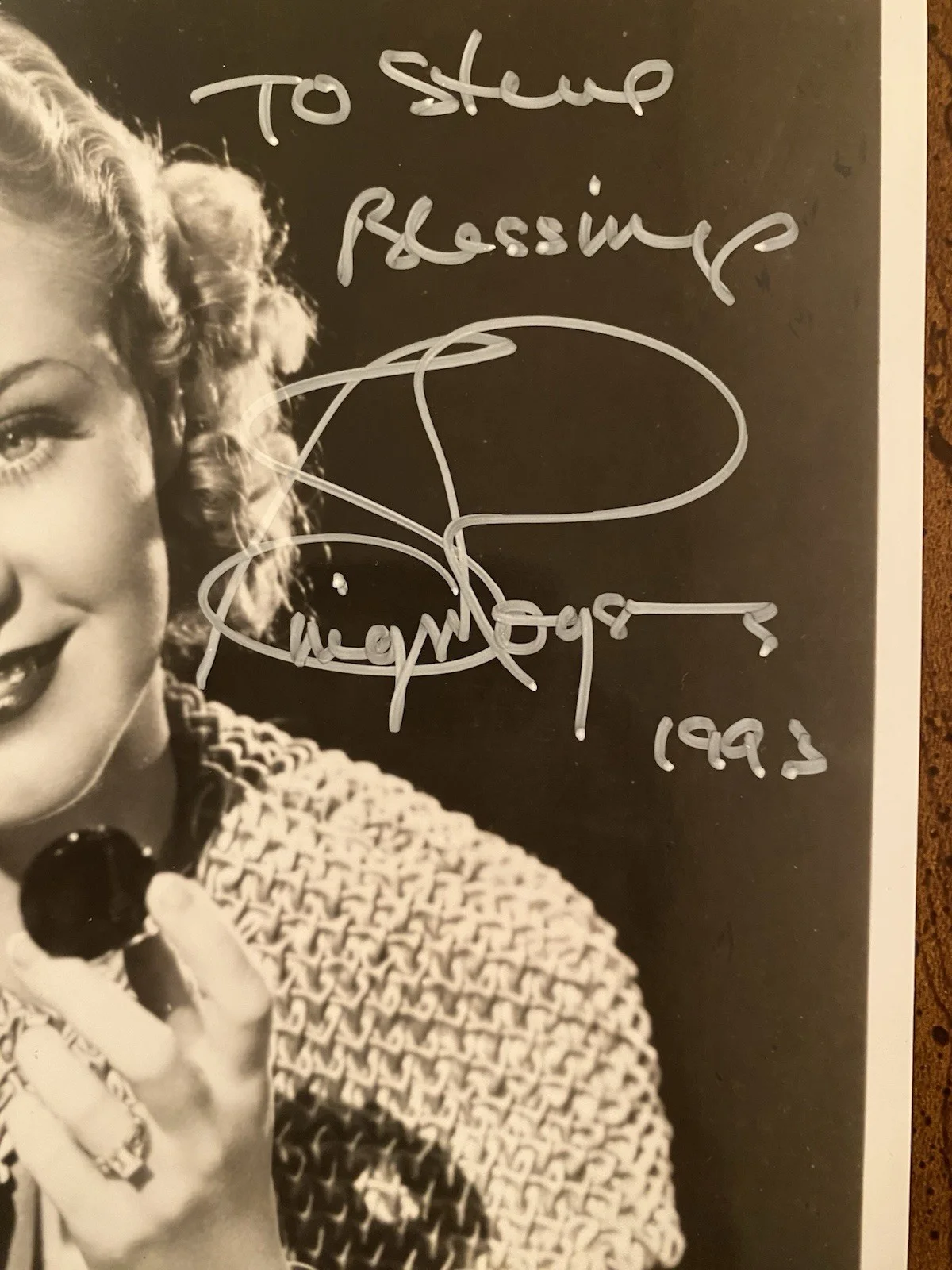 Ginger Rogers — Ginger Rogers Signed Autographed Photo With COA Vivacious Lady Kitty Foyle Top H, image 2
