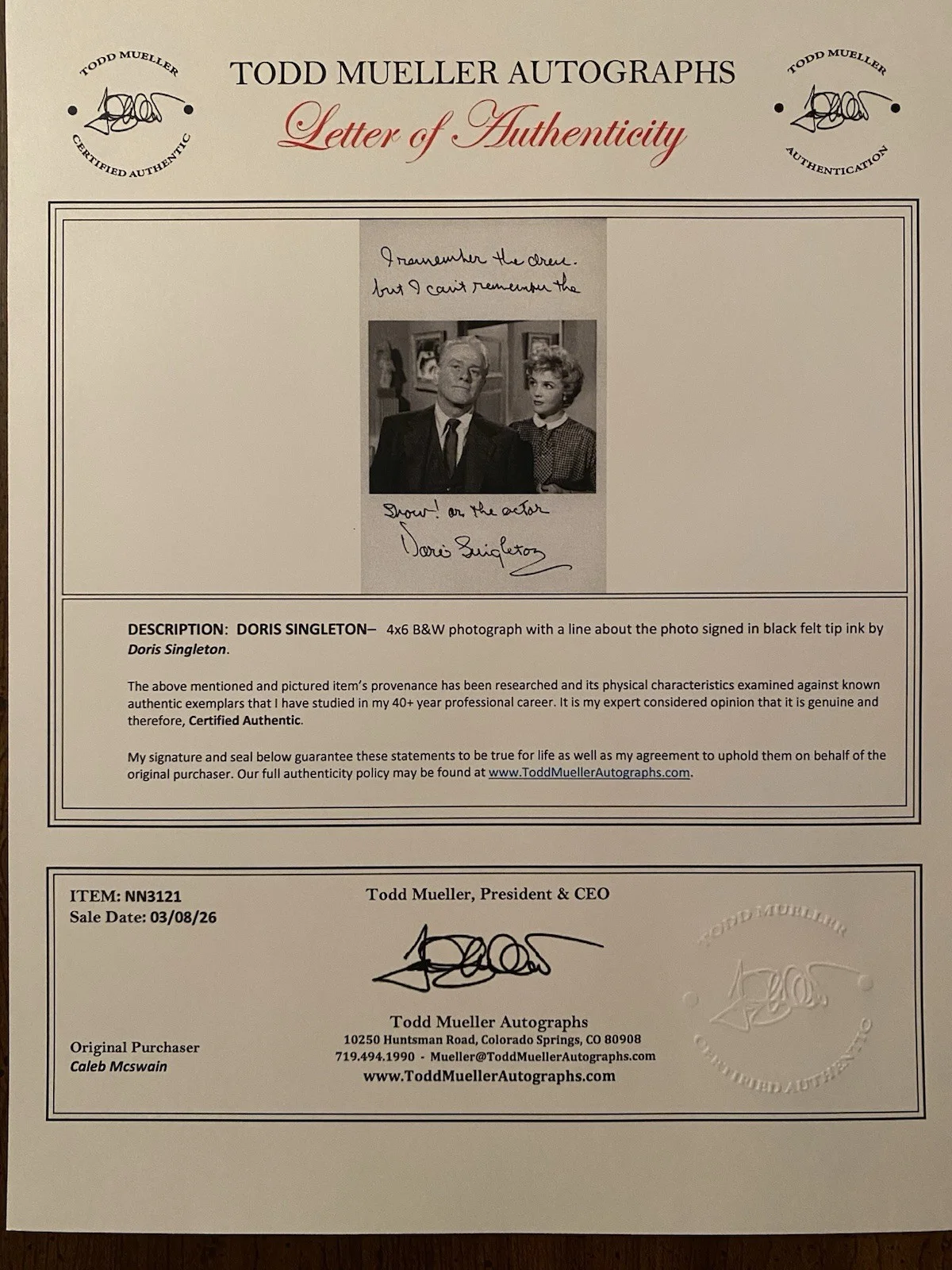 Doris Singleton — Doris Singleton Signed Autographed Photo With COA The Twilight Zone I Love Lucy, image 4