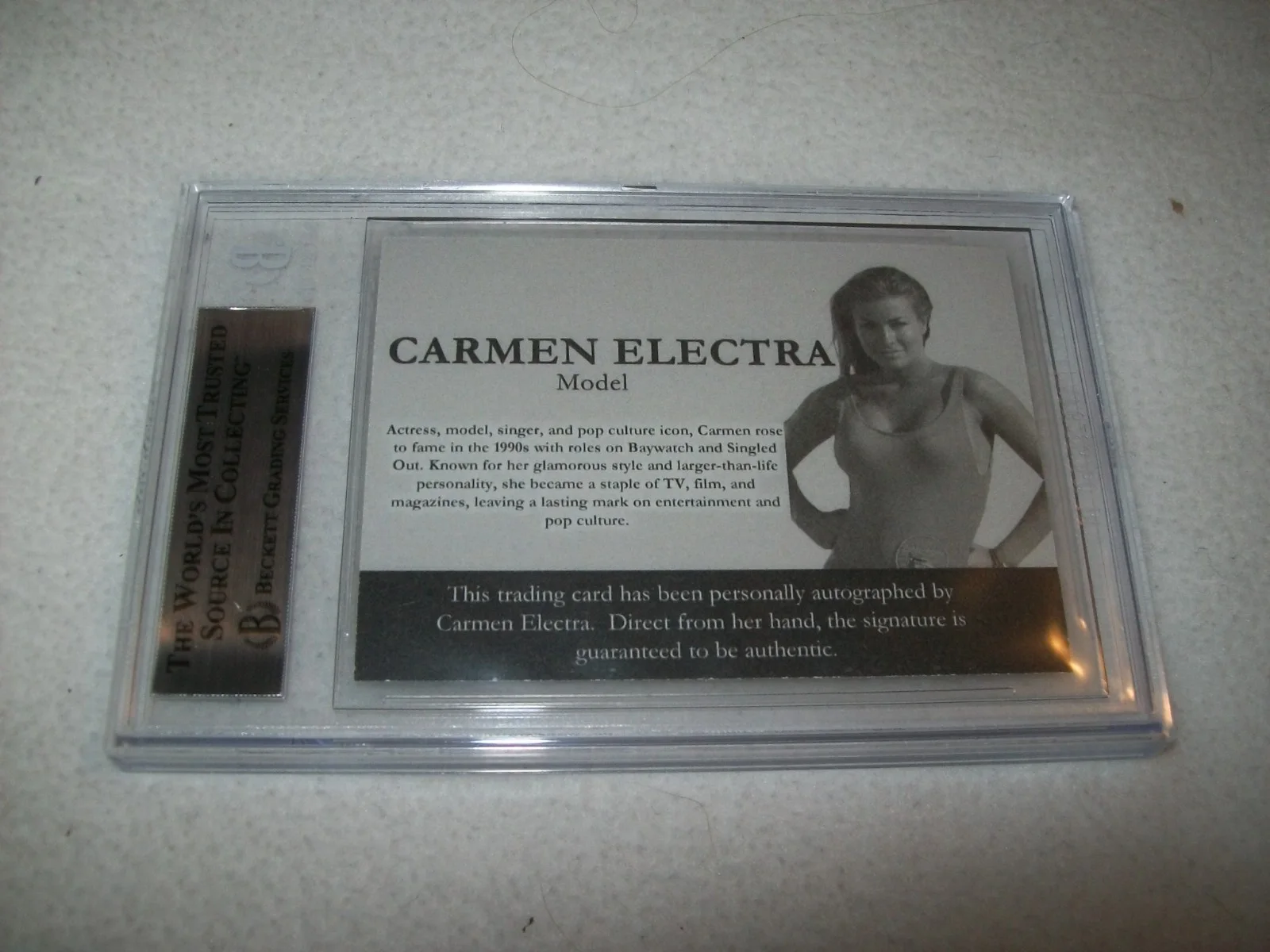 Carmen Electra — CARMEN ELECTRA BAYWATCH LANI MCKENZIE CARD AUTOGRAPHED SIGNED AUTO BECKETT, image 3