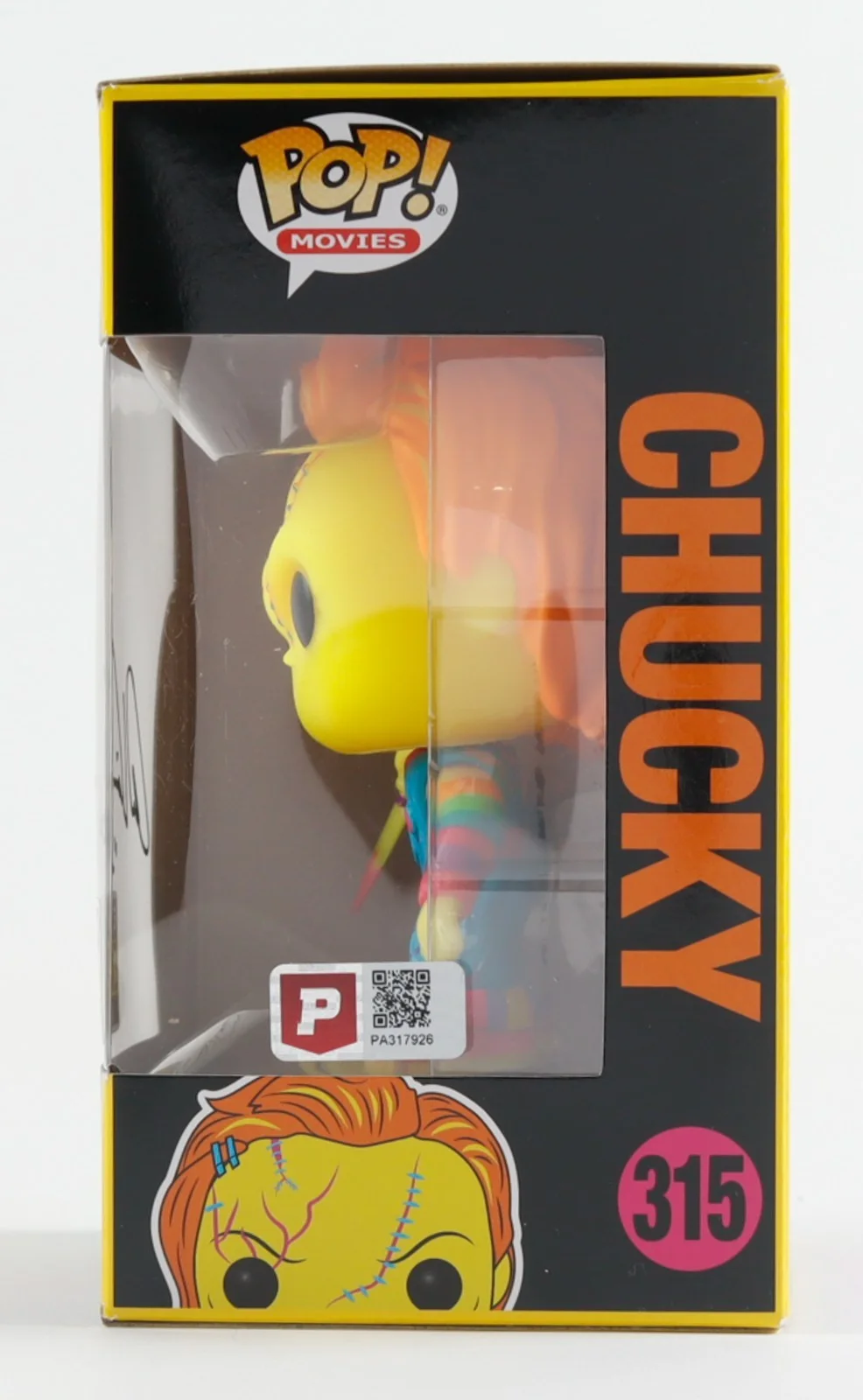 Alex Vincent Signed "Bride of Chucky" #315 Chucky Funko Pop! Inscribed "Andy" PA, image 2
