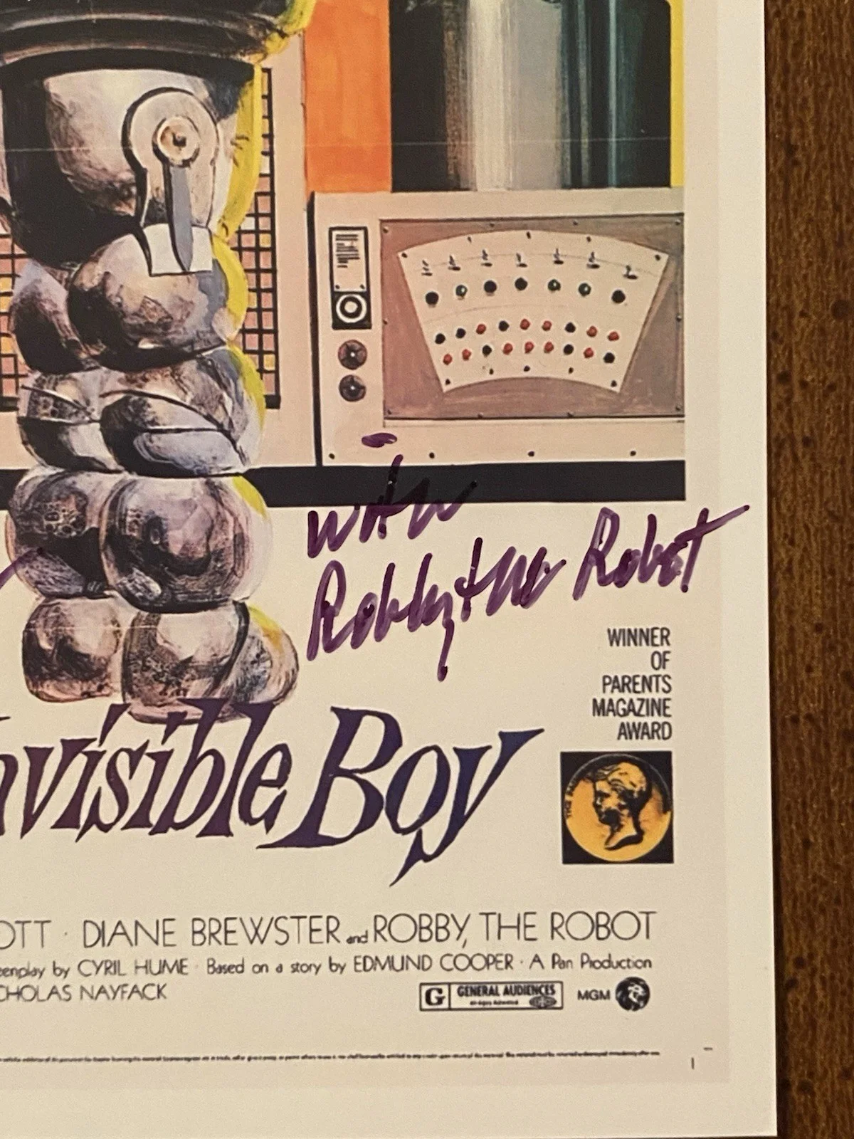 Richard Eyer — Richard Eyer Signed Autographed Photo The Invisible Boy Inscription, изображение 3