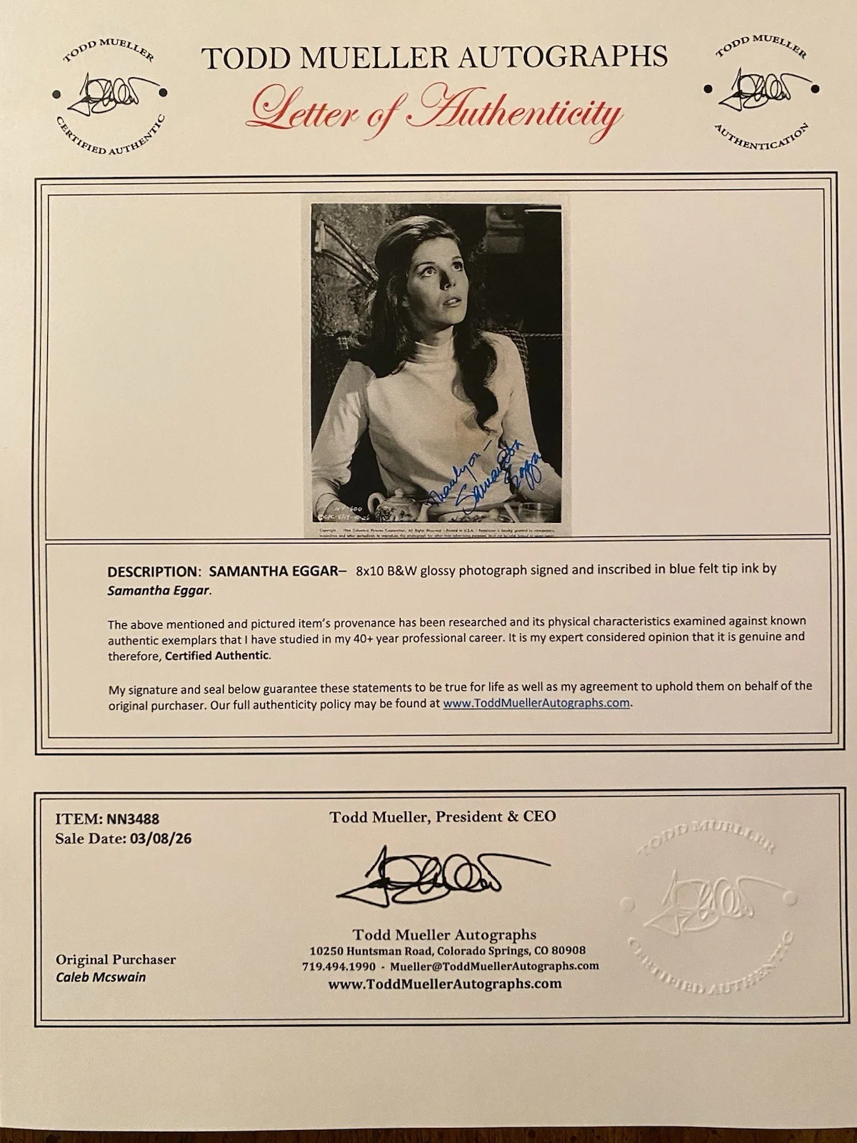 Samantha Eggar — Samantha Eggar Signed Autographed Photo With COA The Avengers The Collector, изображение 4