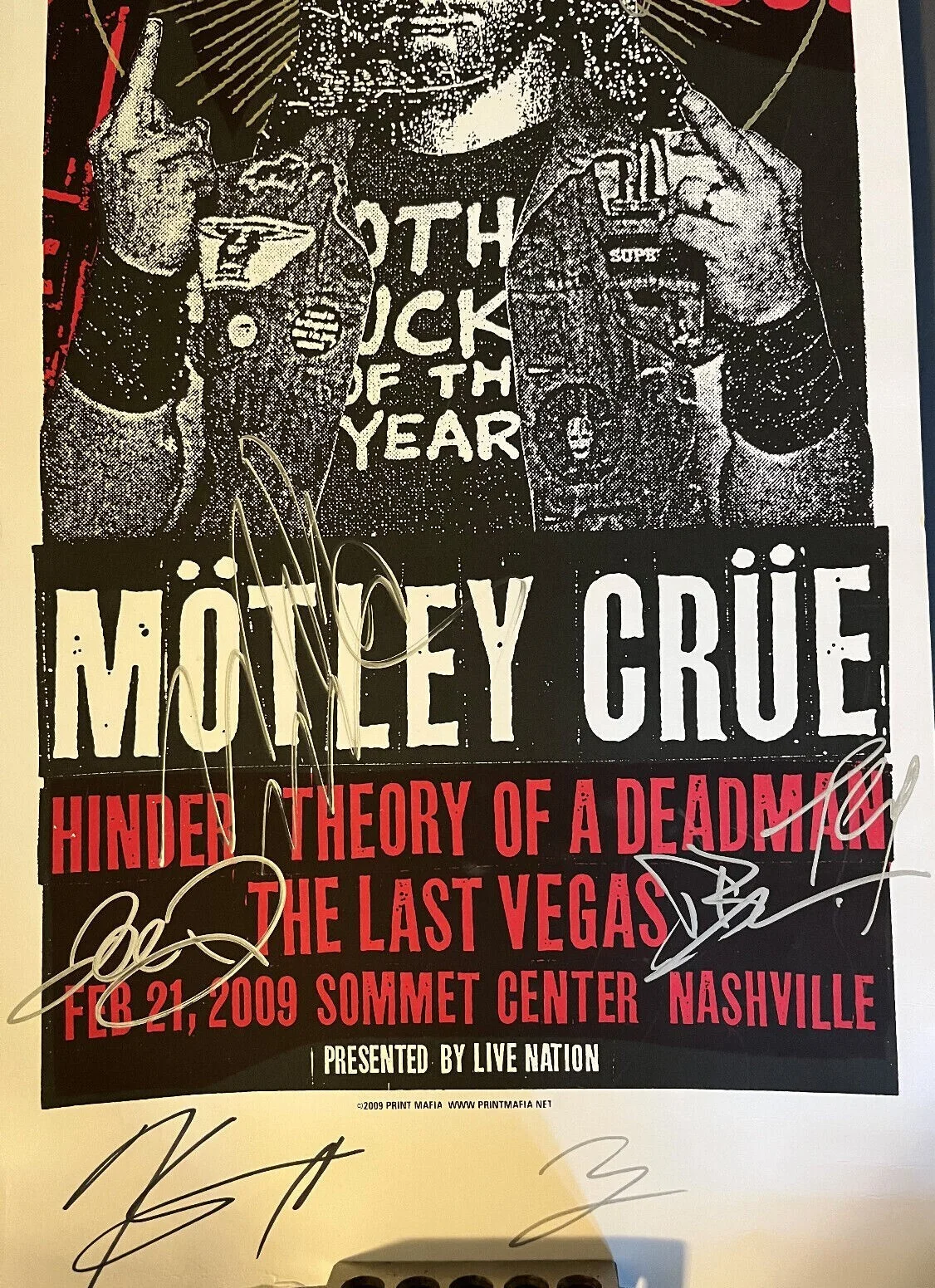 MOTLEY CRUE FULLY SIGNED POSTER W/ OTHER ACTS FULL COA ROGER EPPERSON NICE SIGS!, image 3