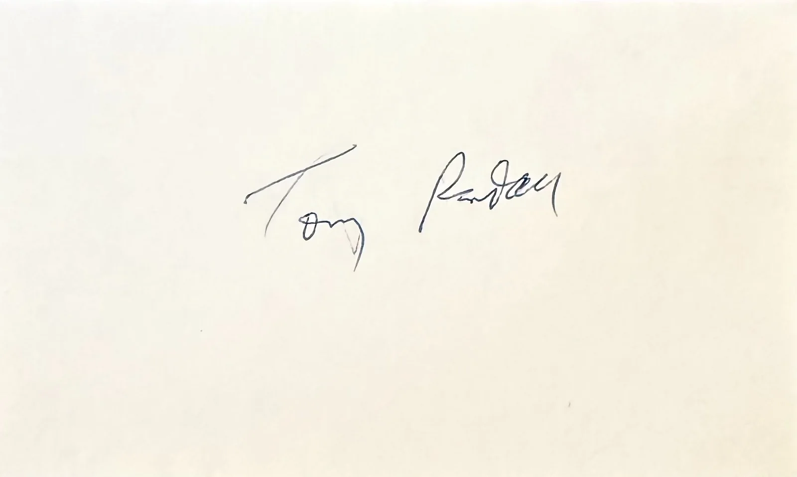 Tony Randall — TONY RANDALL Signed Autographed 3x5 INDEX CARD The Odd Couple 7 Faces of Dr. Lao