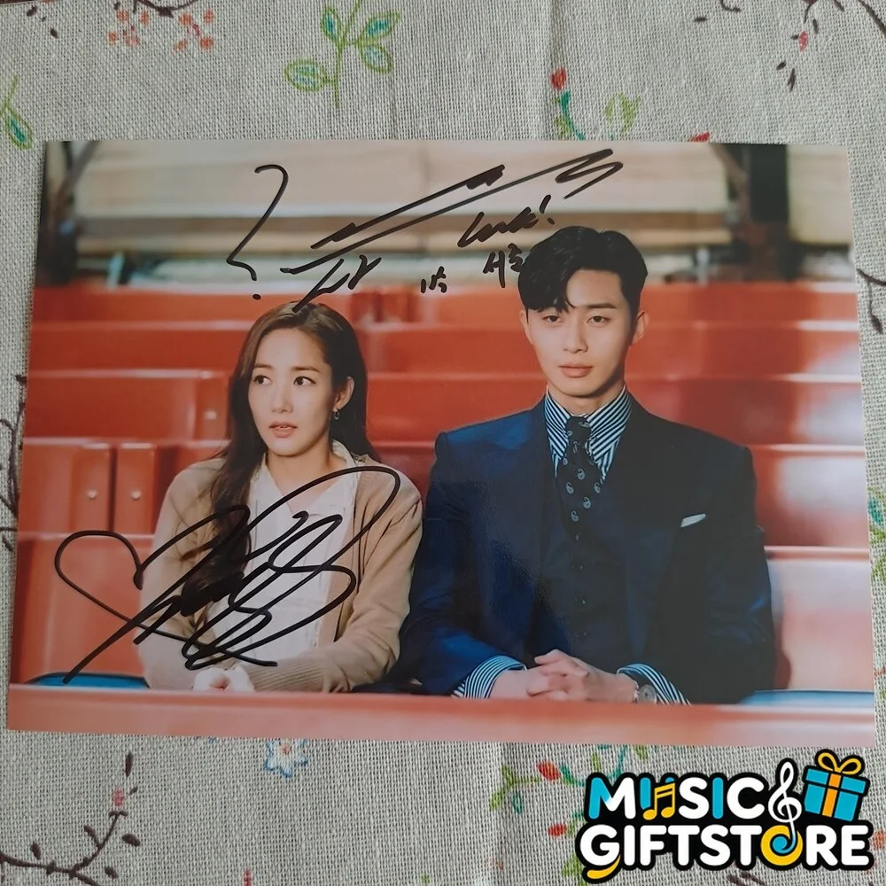 What‘s Wrong With Secretary Kim Park Seo Jun Park Min Young Photo Autographed B, image 4
