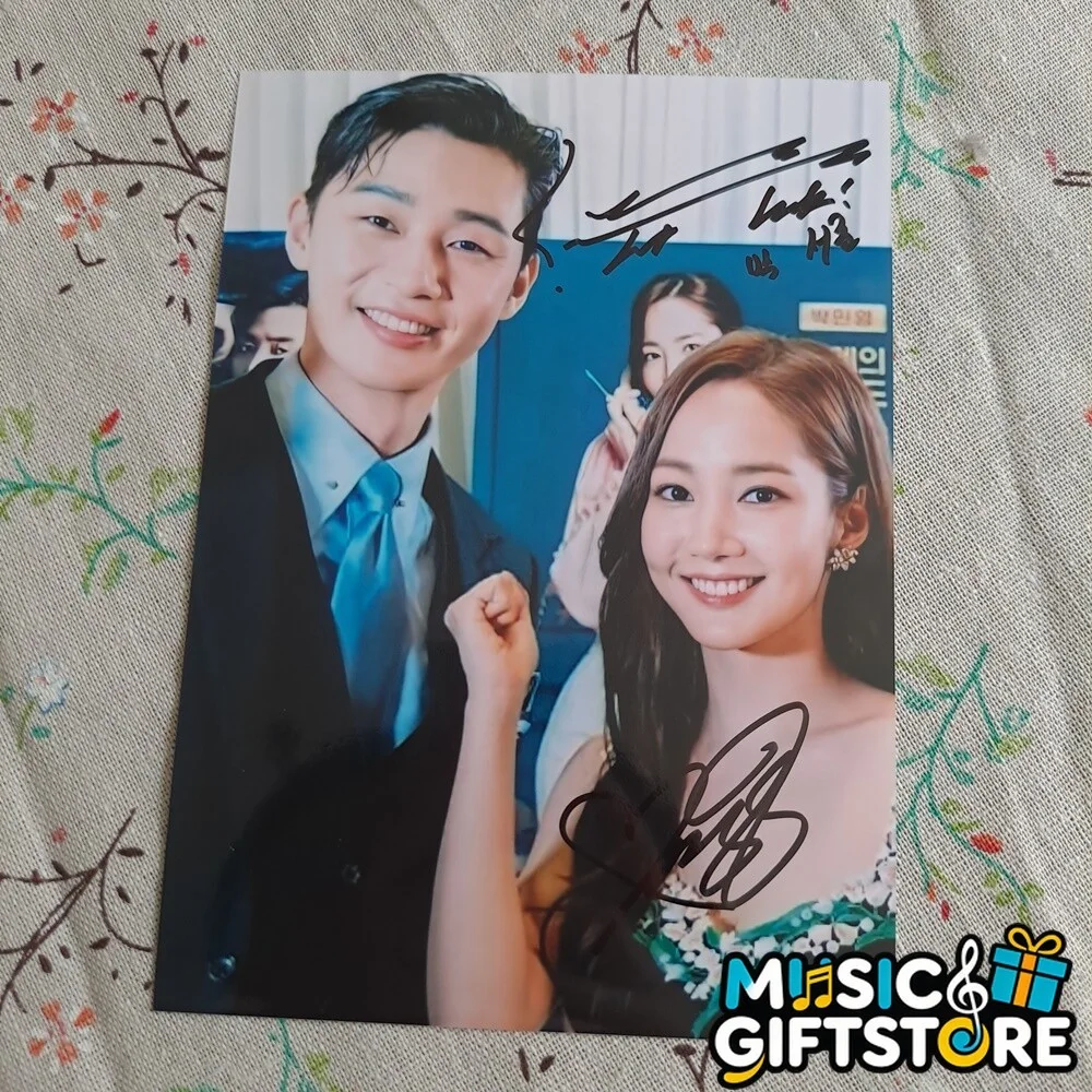 What‘s Wrong With Secretary Kim Park Seo Jun Park Min Young Photo Autographed B, image 5