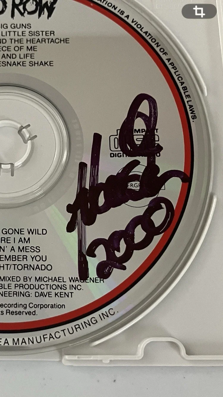 SKIDROW SEBASTIAN BACH SIGNED/AUTOGRAPHED CD WITH COA, image 2