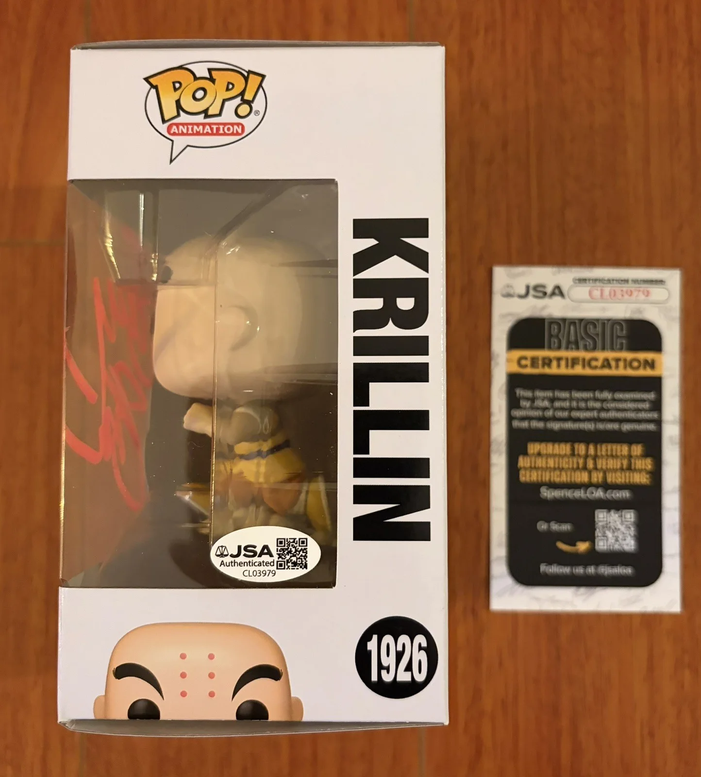 Sonny Strait — Sonny Strait Signed Funko Pop DBZ Krillin Dragon Ball Z Auto JSA 1926 Saiyan, изображение 3