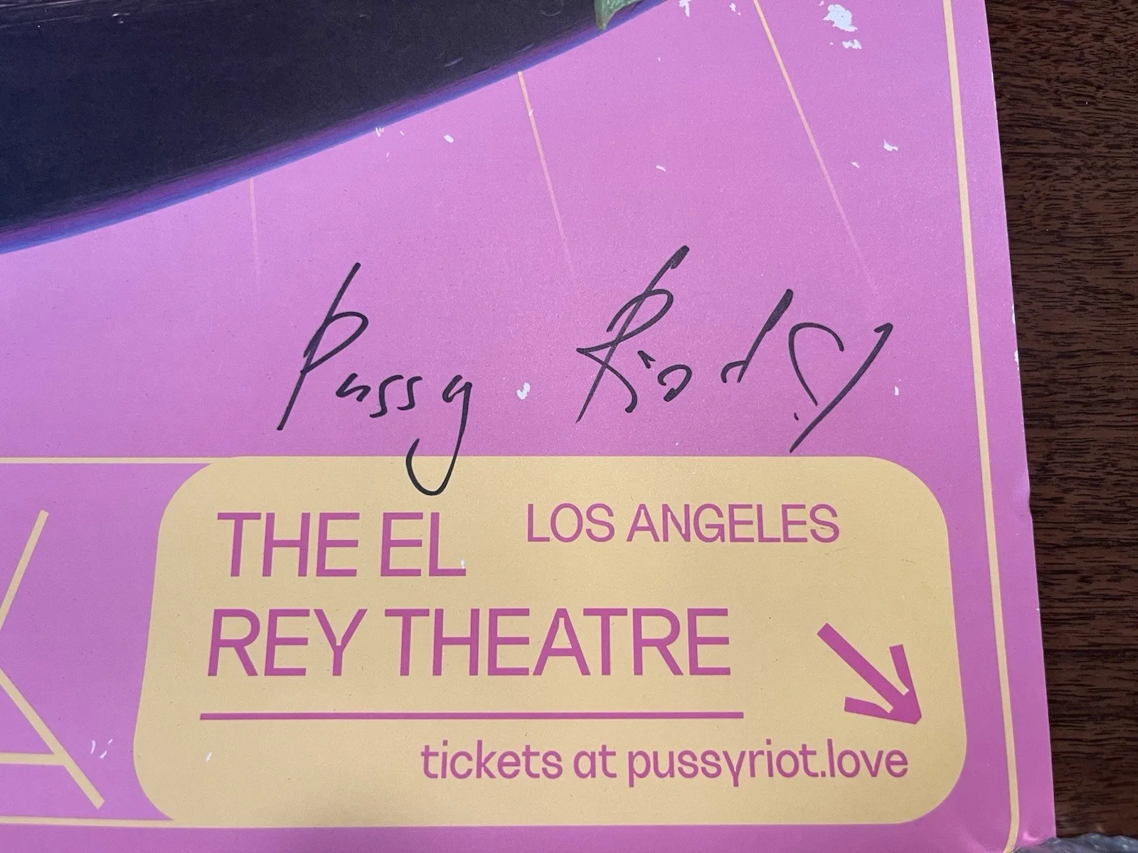 Pussy Riot Signed Tour Poster 2022 Rei Ami El Rey Theatre Los Angeles Autograph, изображение 2