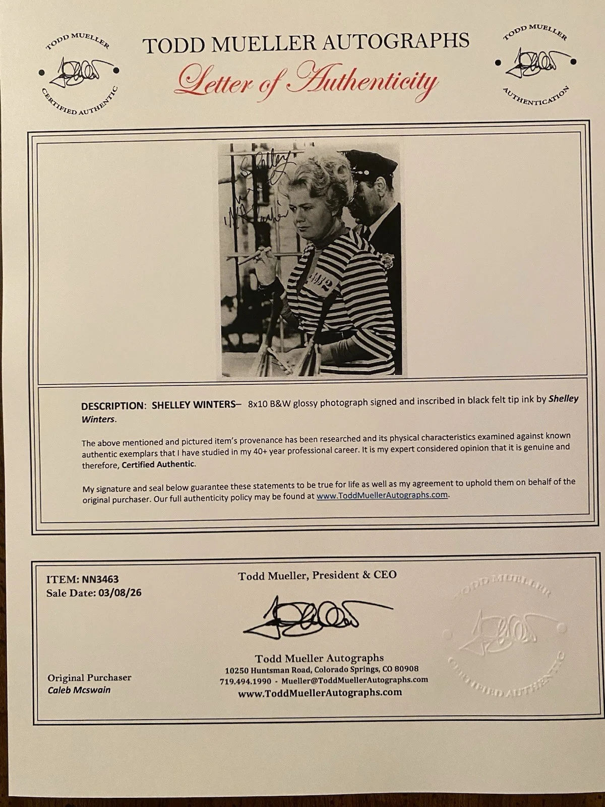 Shelley Winters — Shelley Winters Ma Barker Signed Autographed Batman 66 Photo With COA RARE, изображение 4