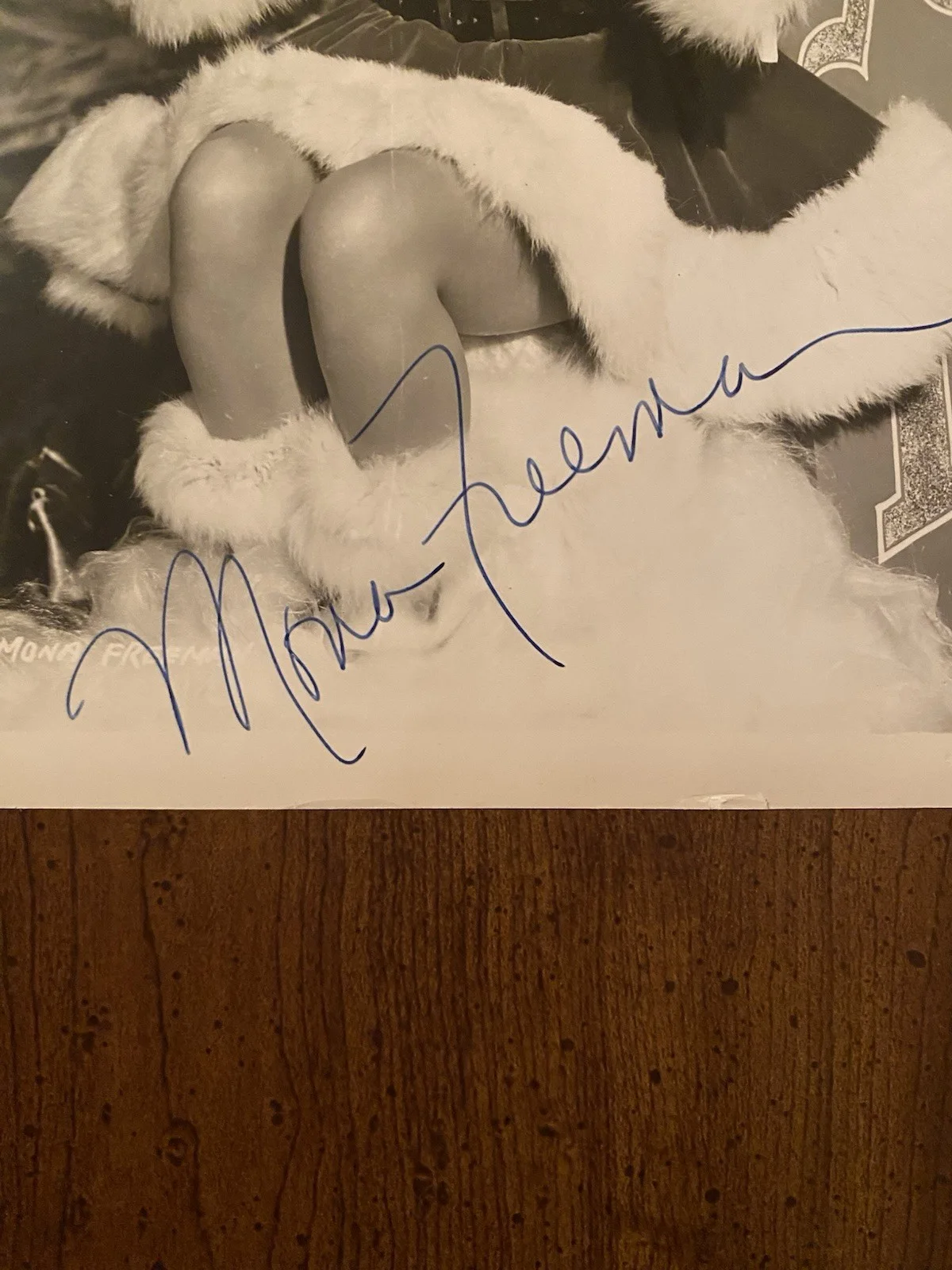Mona Freeman — Mona Freeman Signed Autographed Vintage Christmas Photo With COA Black Beauty, image 2