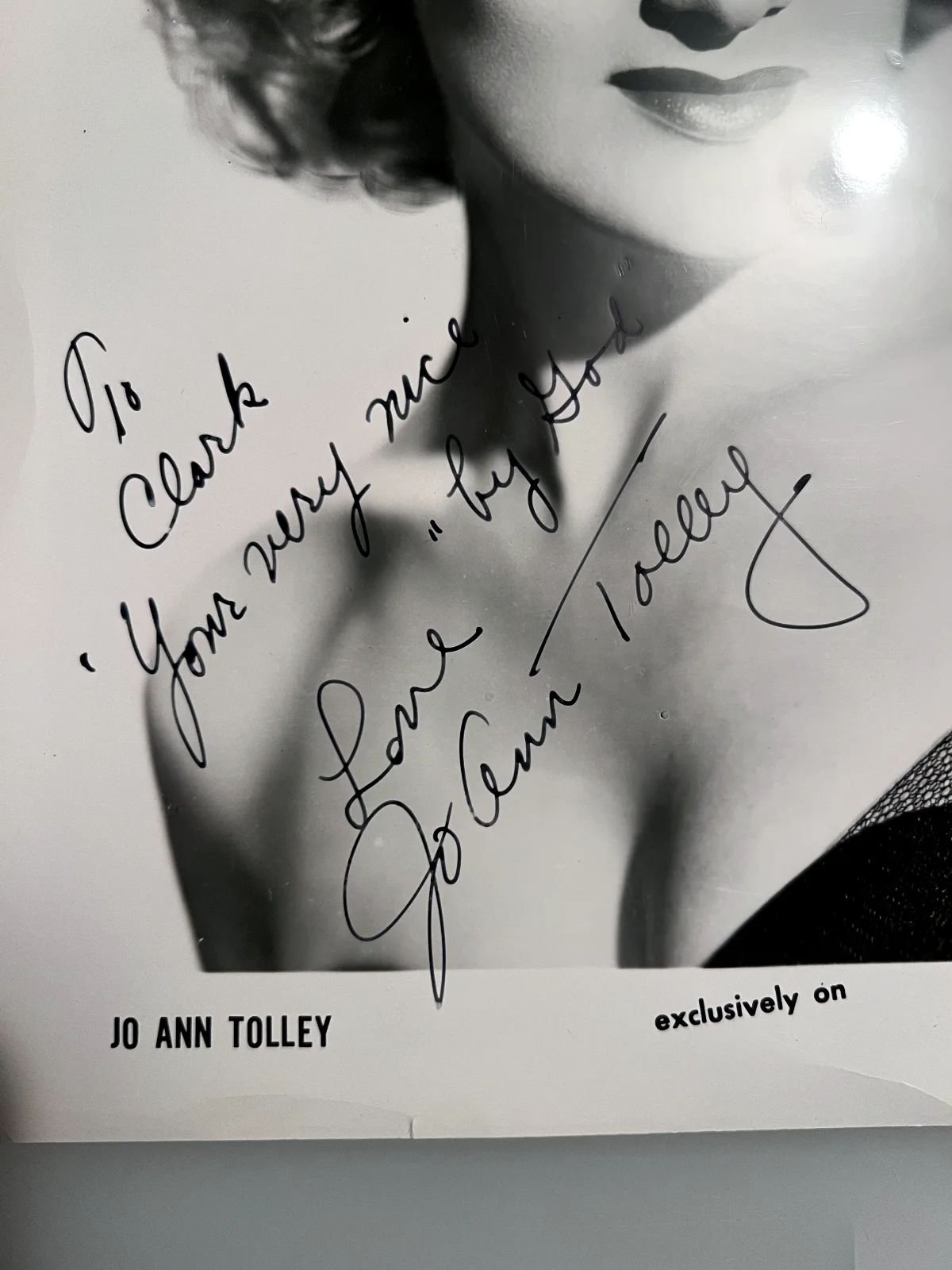 Celebrity Autograph Jo Ann Tolley Signed Celebrity Photo WJR Clark Reid Detroit, изображение 2