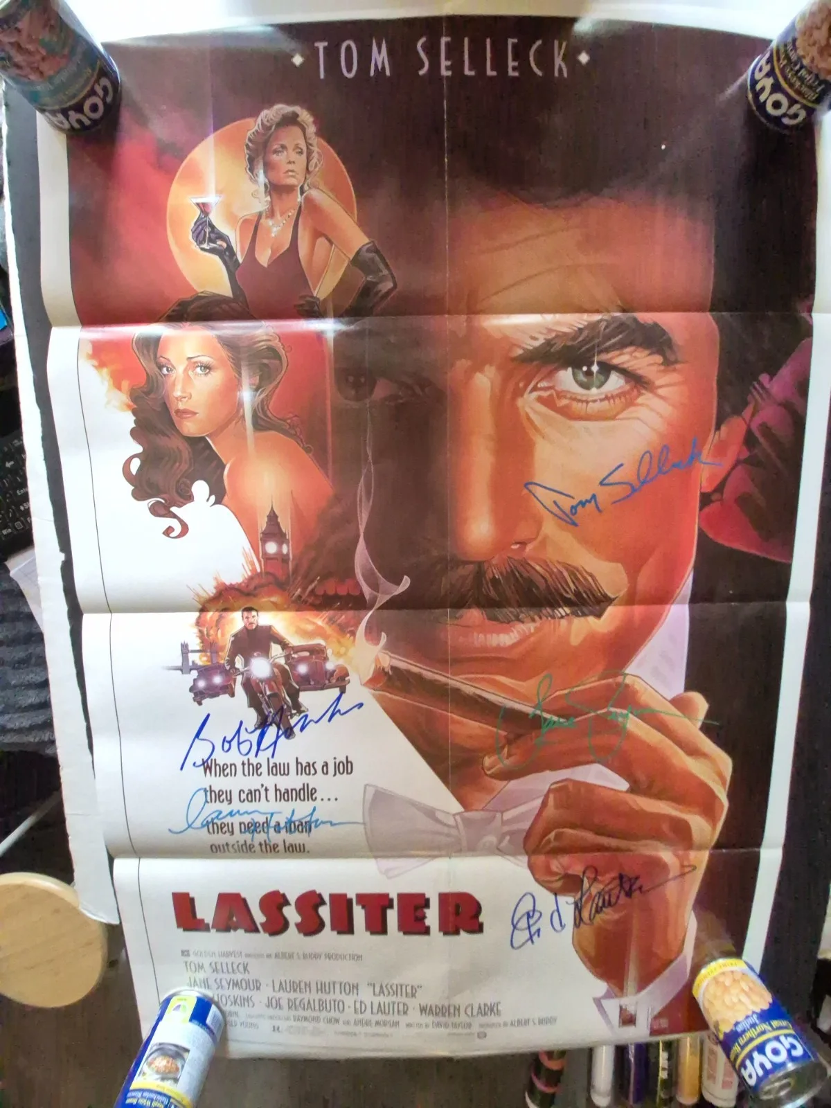 SEE BELOW — LASSITER -TOM SELLECK CAST SIGNED-THE MOVIE TPOSTER-w/COA ekim