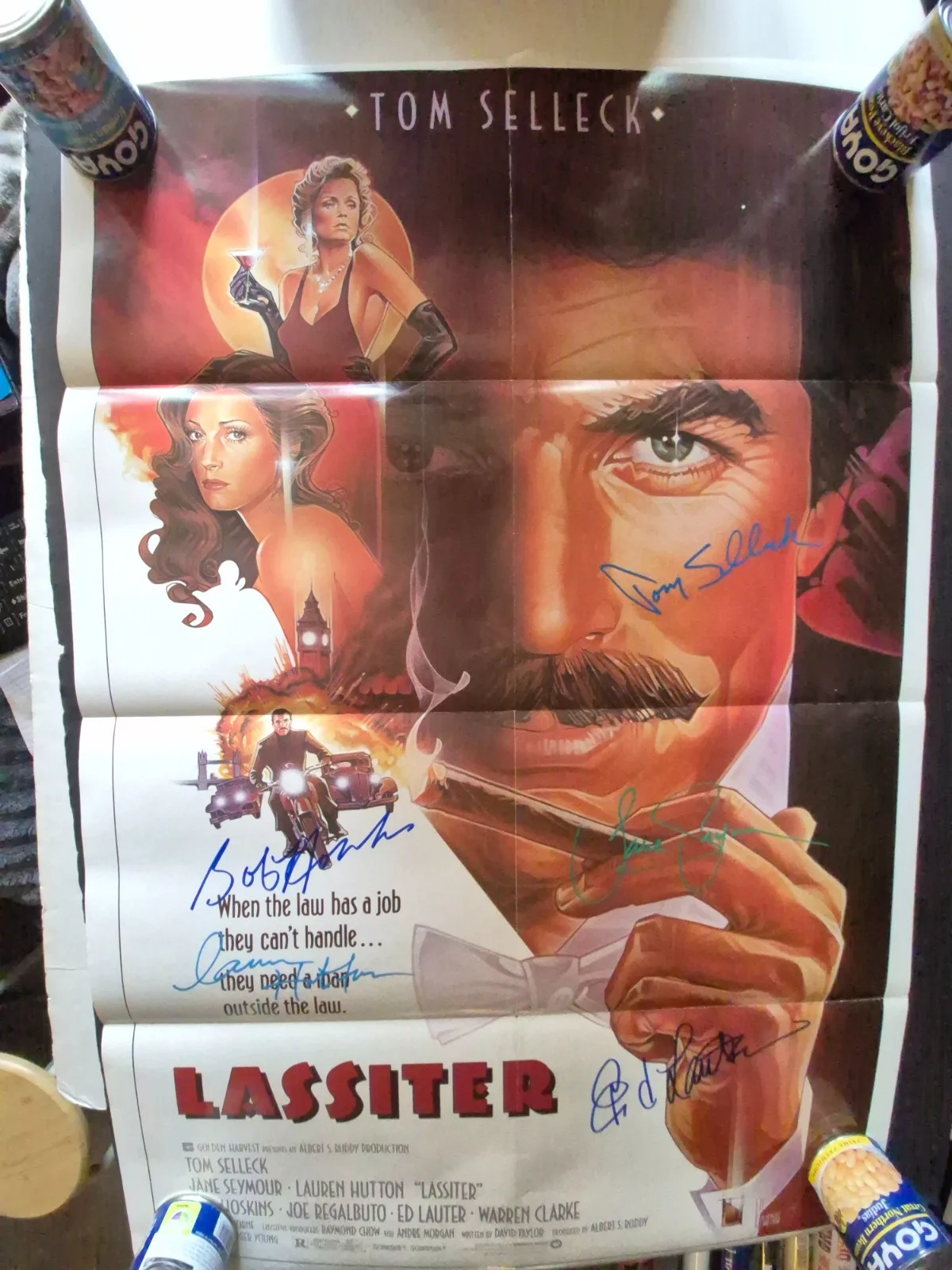 SEE BELOW — LASSITER -TOM SELLECK CAST SIGNED-THE MOVIE TPOSTER-w/COA ekim, image 3