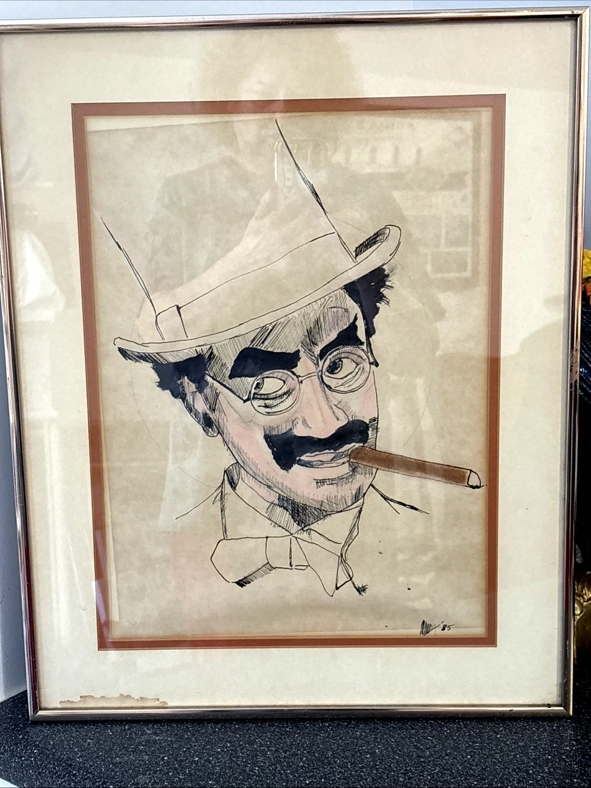GROUCHO MARX - Hand Drawn Picture Signed, image 2