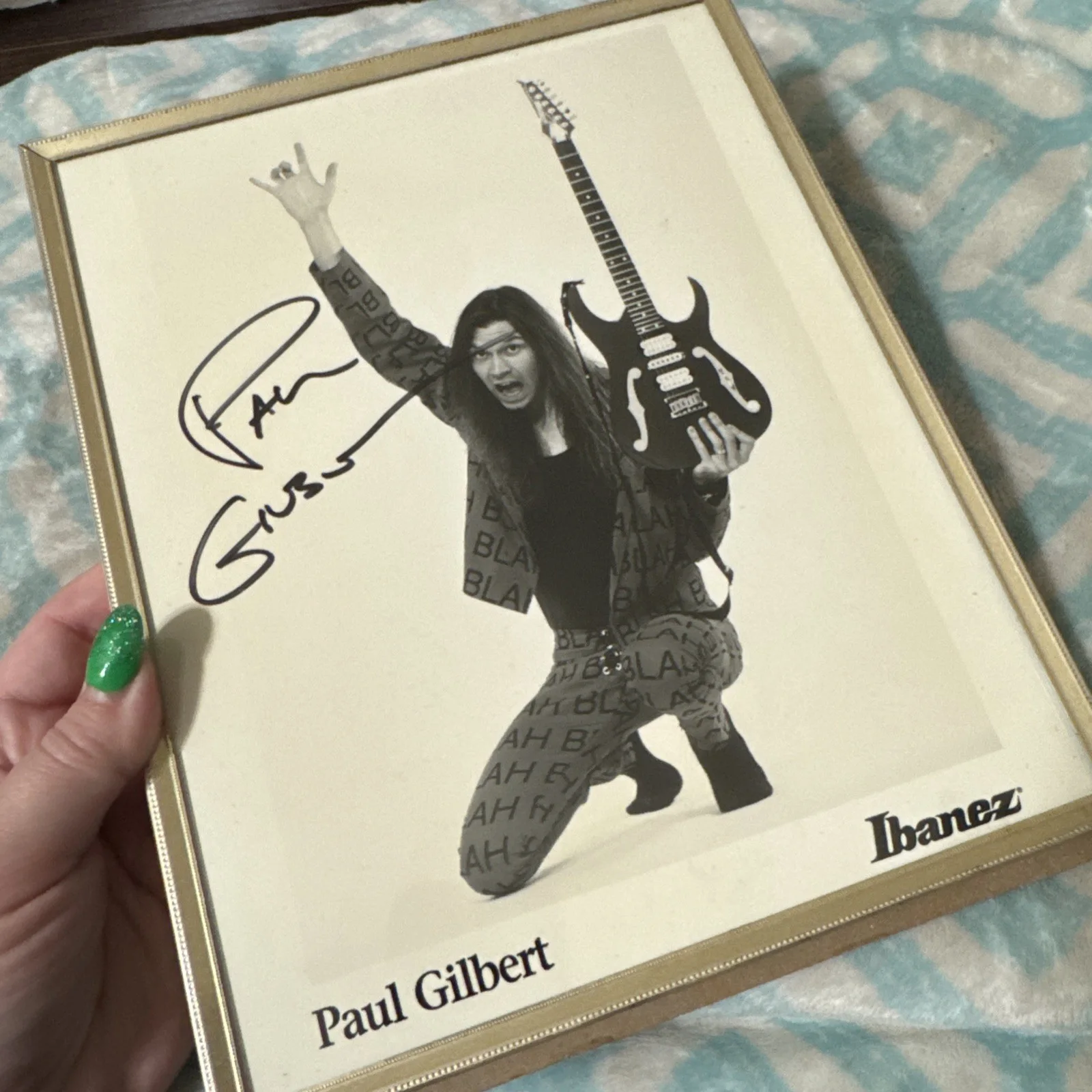 PAUL GILBERT SIGNED 8x10 PHOTO Ibanez Guitars. In Frame, image 5