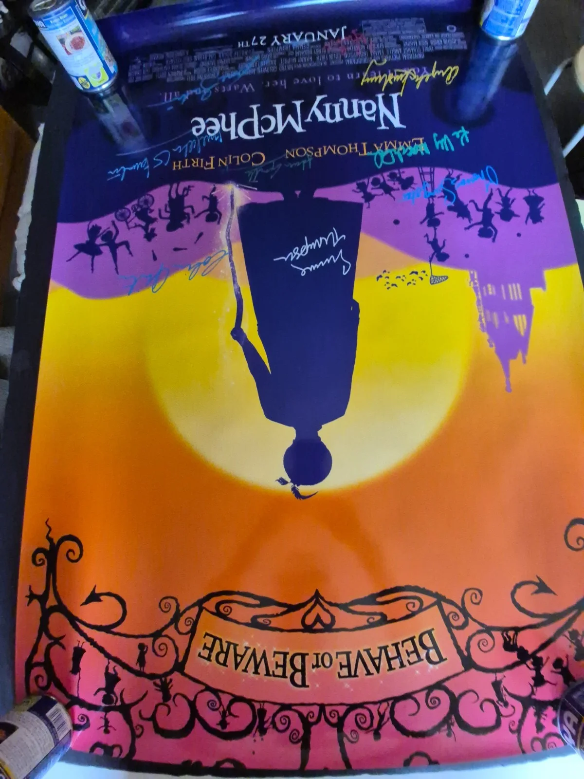 SEE BELOW — NANNY McPHEE- CAST SIGNED-THE MOVIE POSTER-vintage-w/COA ekim, image 4