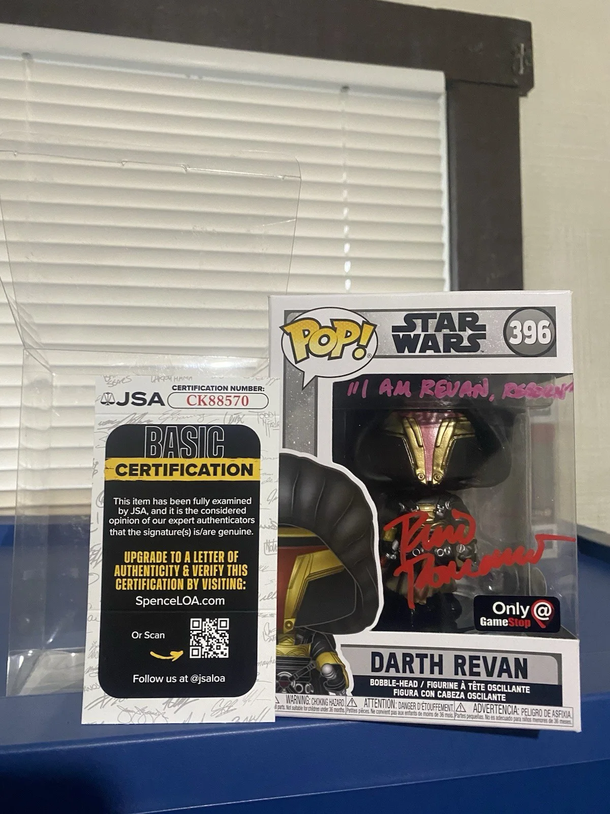 Rino Romano — Rino Romano Signed Funko Pop Star Wars Knights Old Republic Darth Revan JSA 396