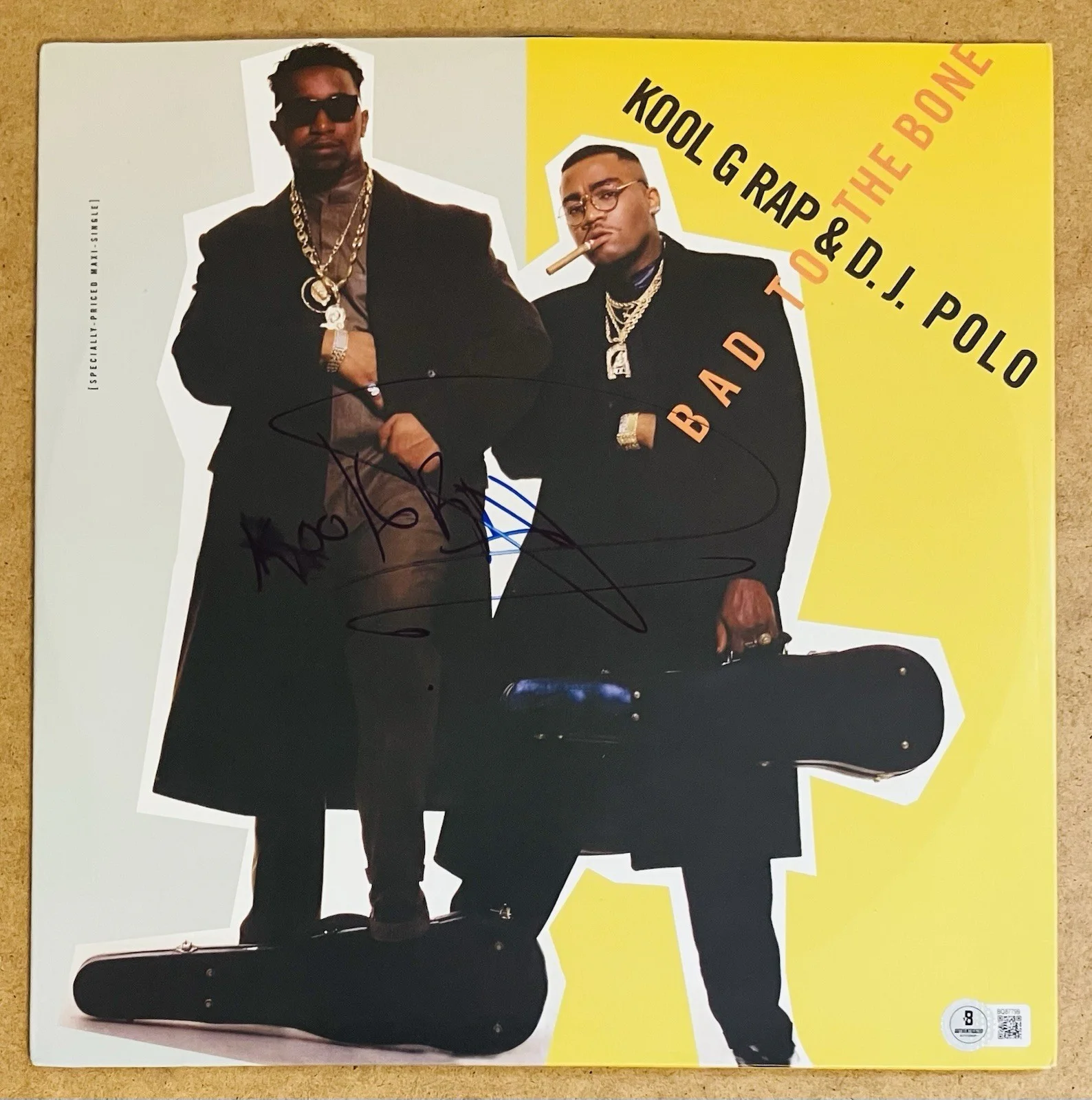 Kool G Rap Autographed Signed 12” Vinyl Single “Bad To The Bone” Beckett BAS COA, image 2