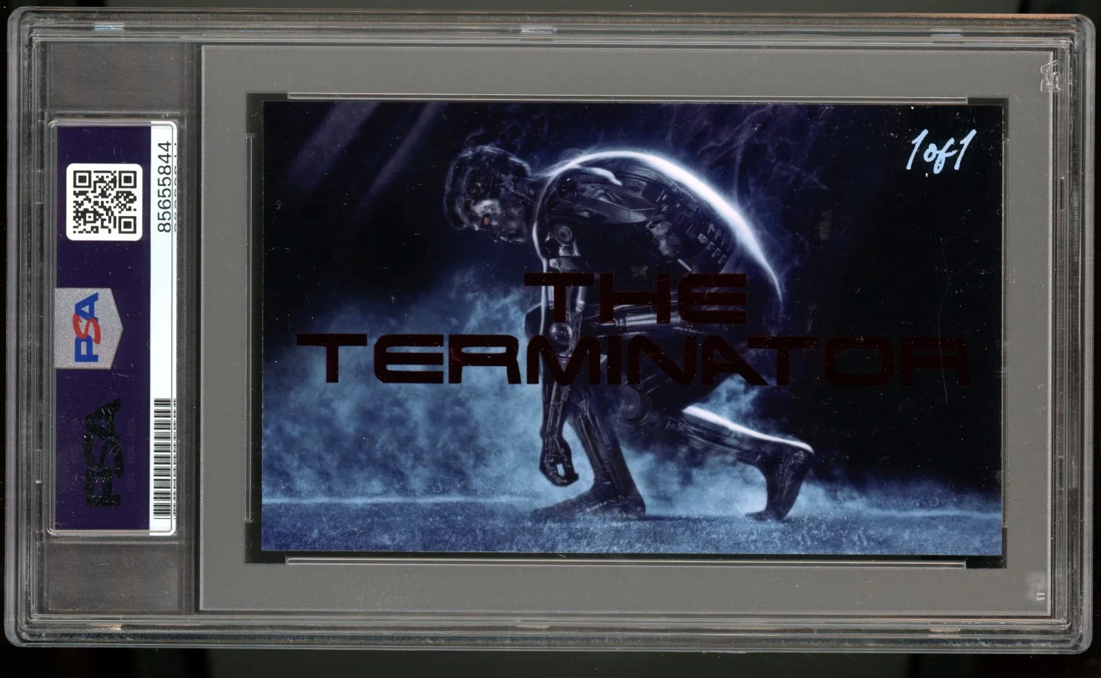 Arnold Schwarzenegger — Arnold Schwarzenegger Signed Terminator Custom Trading Card -1/1 PSA Slabbed, image 2