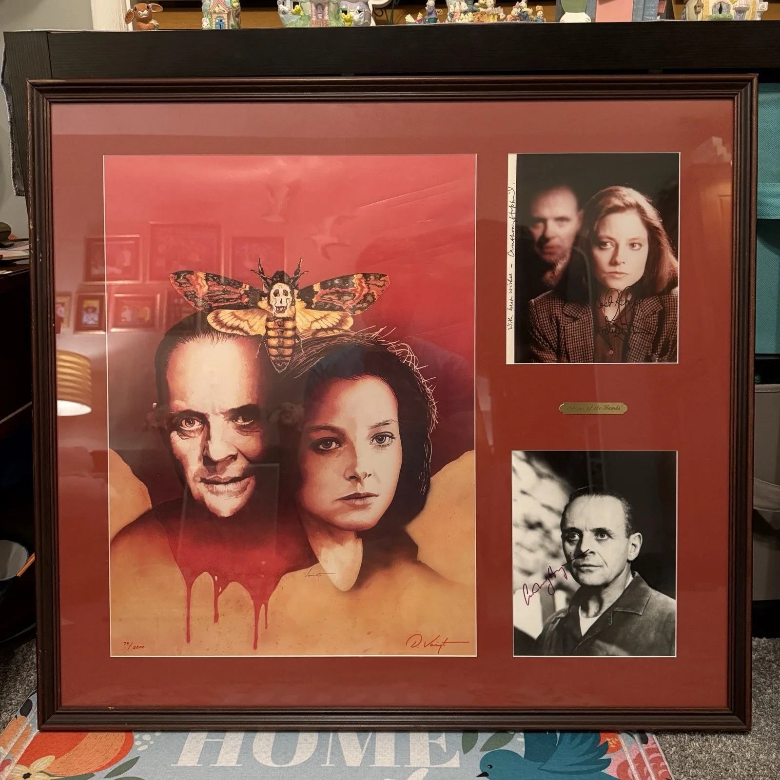 Anthony Hopkins, Jodie Foster, David Voigt — Anthony Hopkins & Jodie Foster Signed Silence of the Lambs Framed Collage w COA