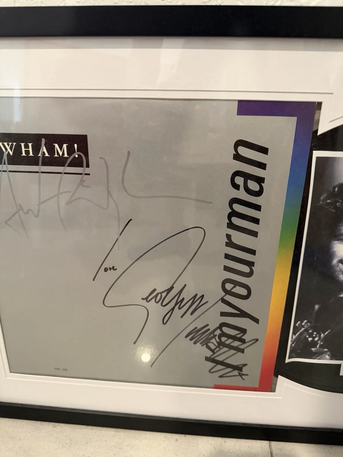 George Micheal, Andrew Ridgeley — George Michael Andrew Ridgeley Wham! Signed Autograph LP I’m Your Man COA, изображение 3