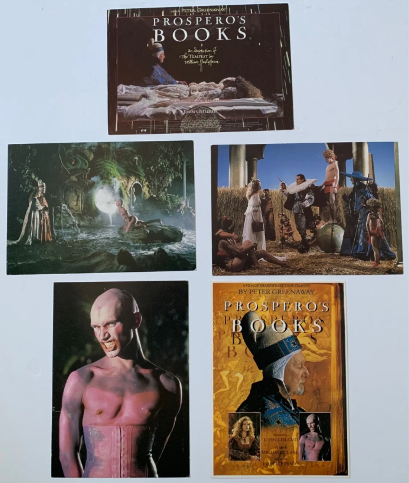 VINTAGE PROSPERO’S BOOKS 5 FILM PROMOTIONAL CARDS FLYERS 1990’S PETER GREENAWAY, изображение 3