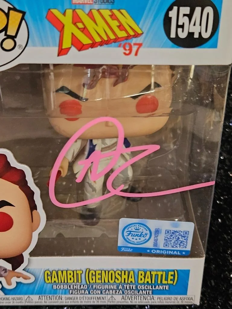 LILY ROSE DEPP — AJ LOCASCIO HAND SIGNED AUTOGRAPHED FUNKO POP 1540 GAMBIT X-MEN A.J GENOSHA COA, изображение 2