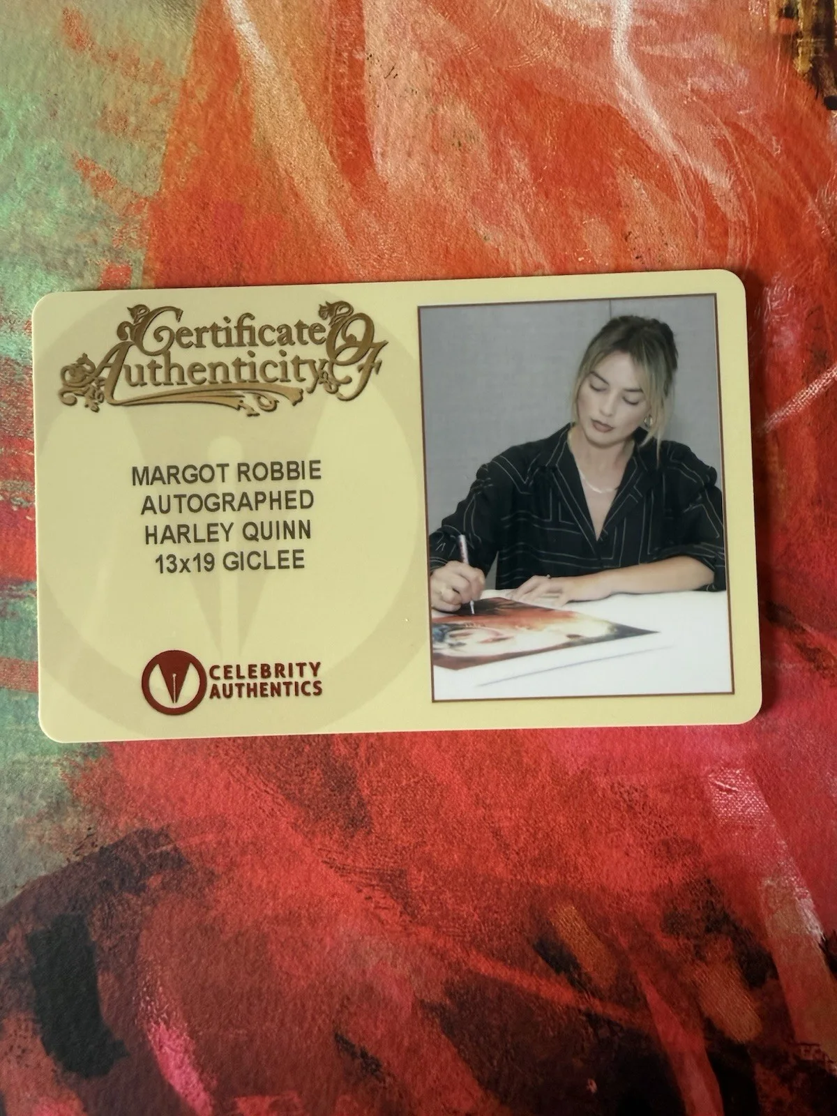 Margot Robbie — Margot Robbie Signed Harley Quinn 13x19 Giclee Print Celebrity Authentics COA, изображение 4