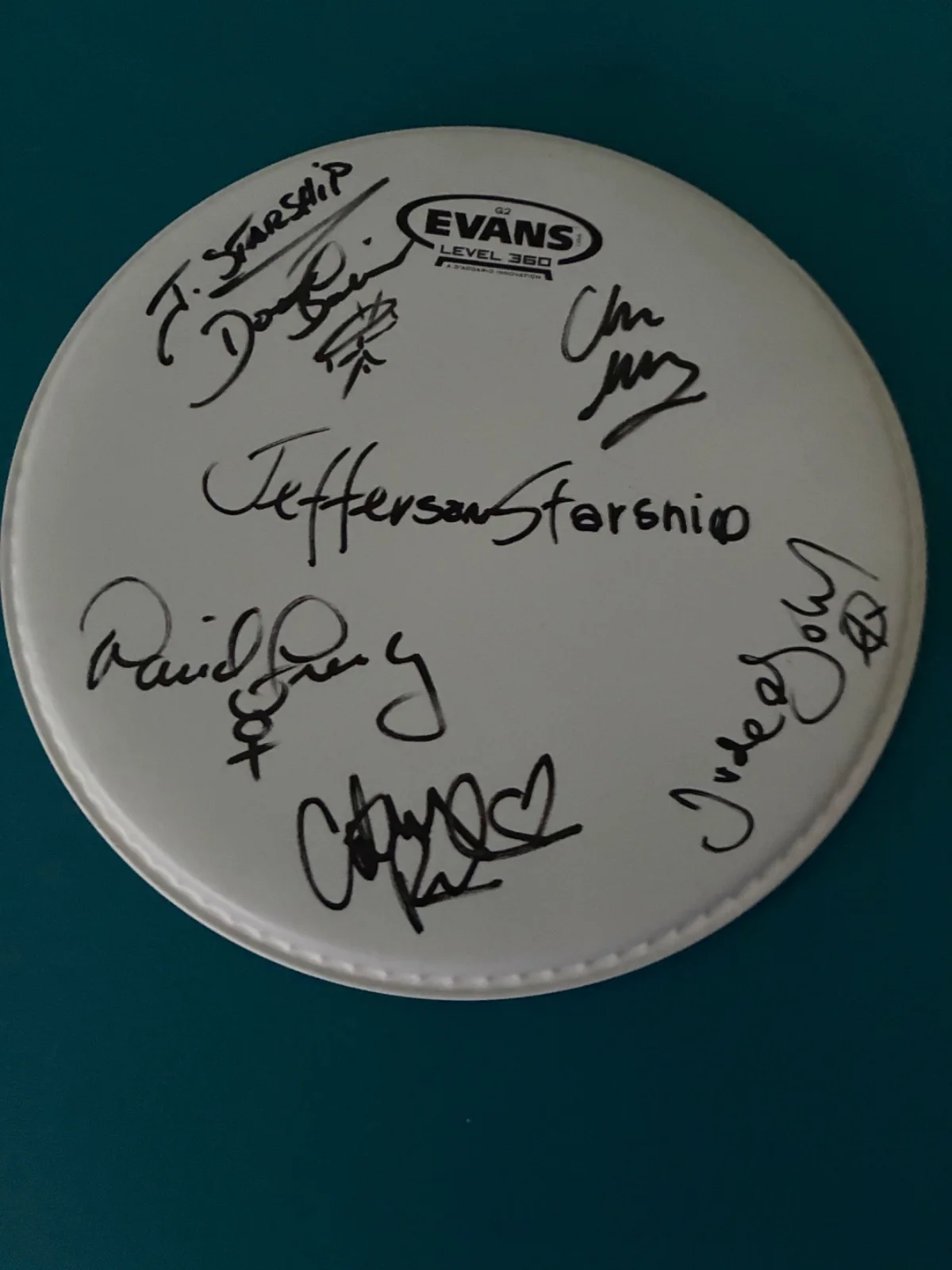 Jefferson Starship Original Signed Drumhead, image 2