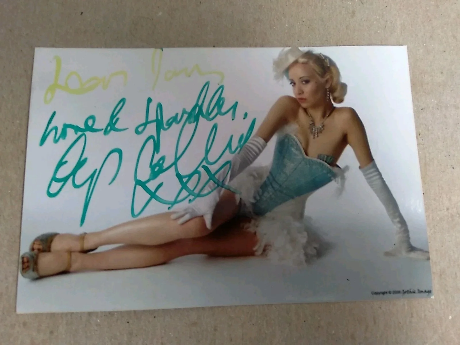 Chrys Columbine Burlesque Star Pin-up & Pianists Autographed Signed 6x4in Photo, изображение 3