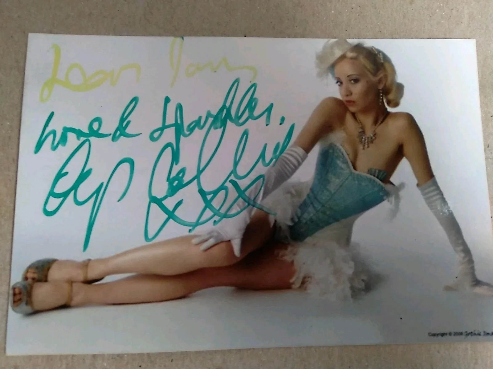 Chrys Columbine Burlesque Star Pin-up & Pianists Autographed Signed 6x4in Photo, изображение 4
