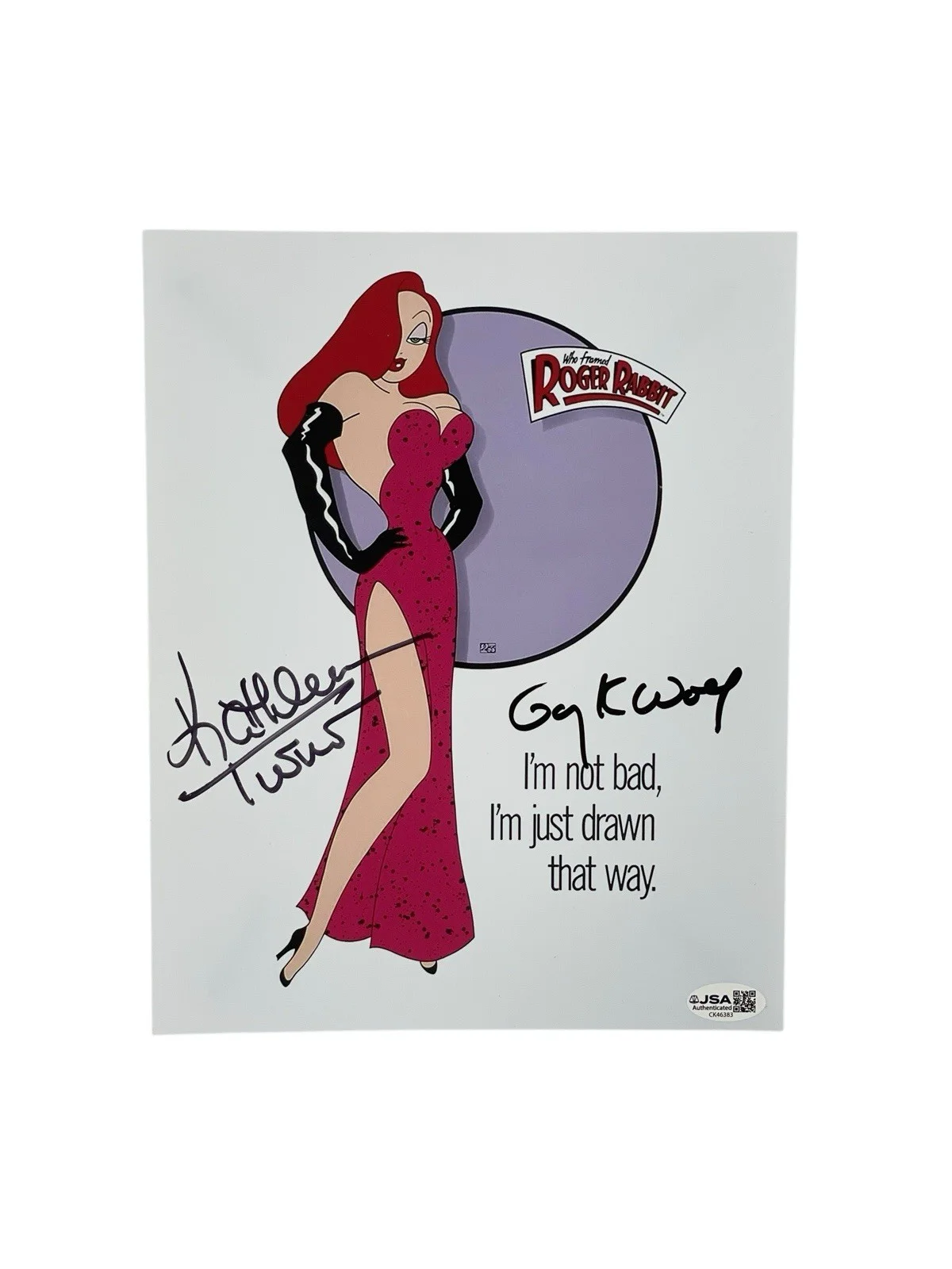 Gary K. Wolf — Who Framed Roger Rabbit Kathleen Turner Gary K. Wolf Signed Jessica Rabbit Photo, image 2
