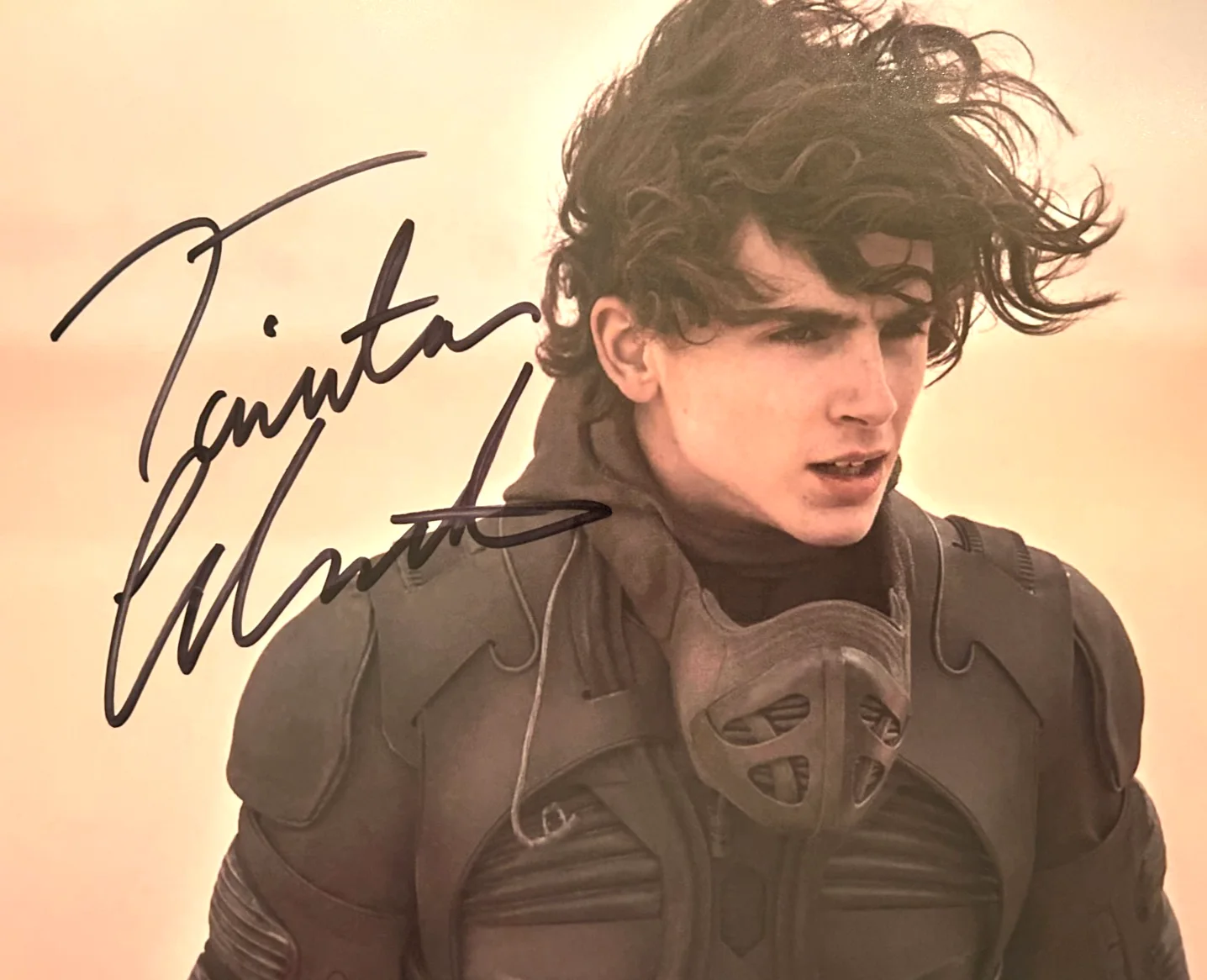Timothée Chalamet — Timothée Chalamet Signed DUNE 8x10" Original Authentic Autograph w/COA, image 3