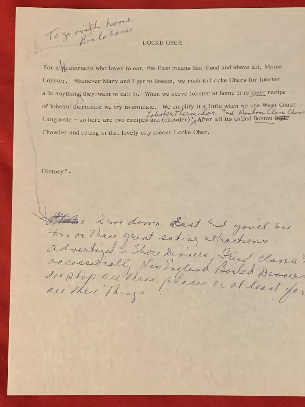 Vincent Price — Vincent Price Estate Typed Manuscript With Handwriting From Famous Cookbook! 14k