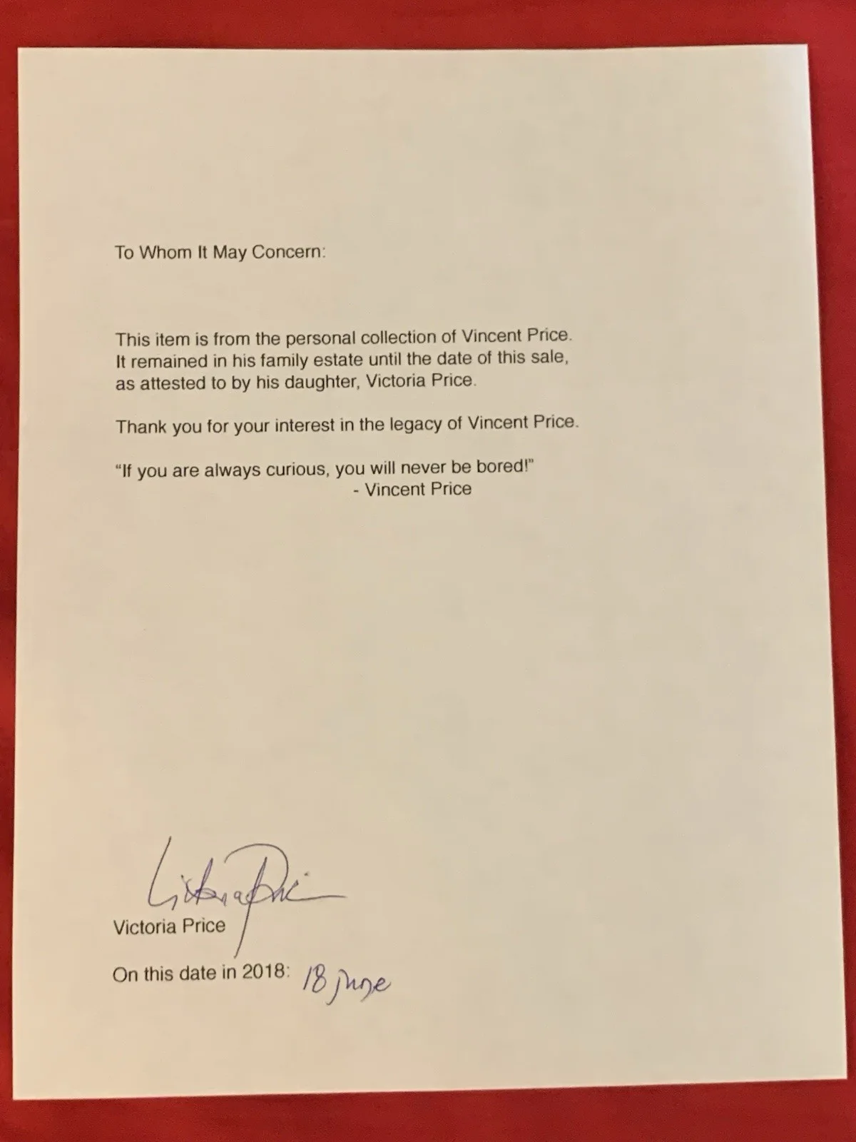 Vincent Price — Vincent Price Estate Typed Manuscript With Handwriting From Famous Cookbook! 14k, изображение 4
