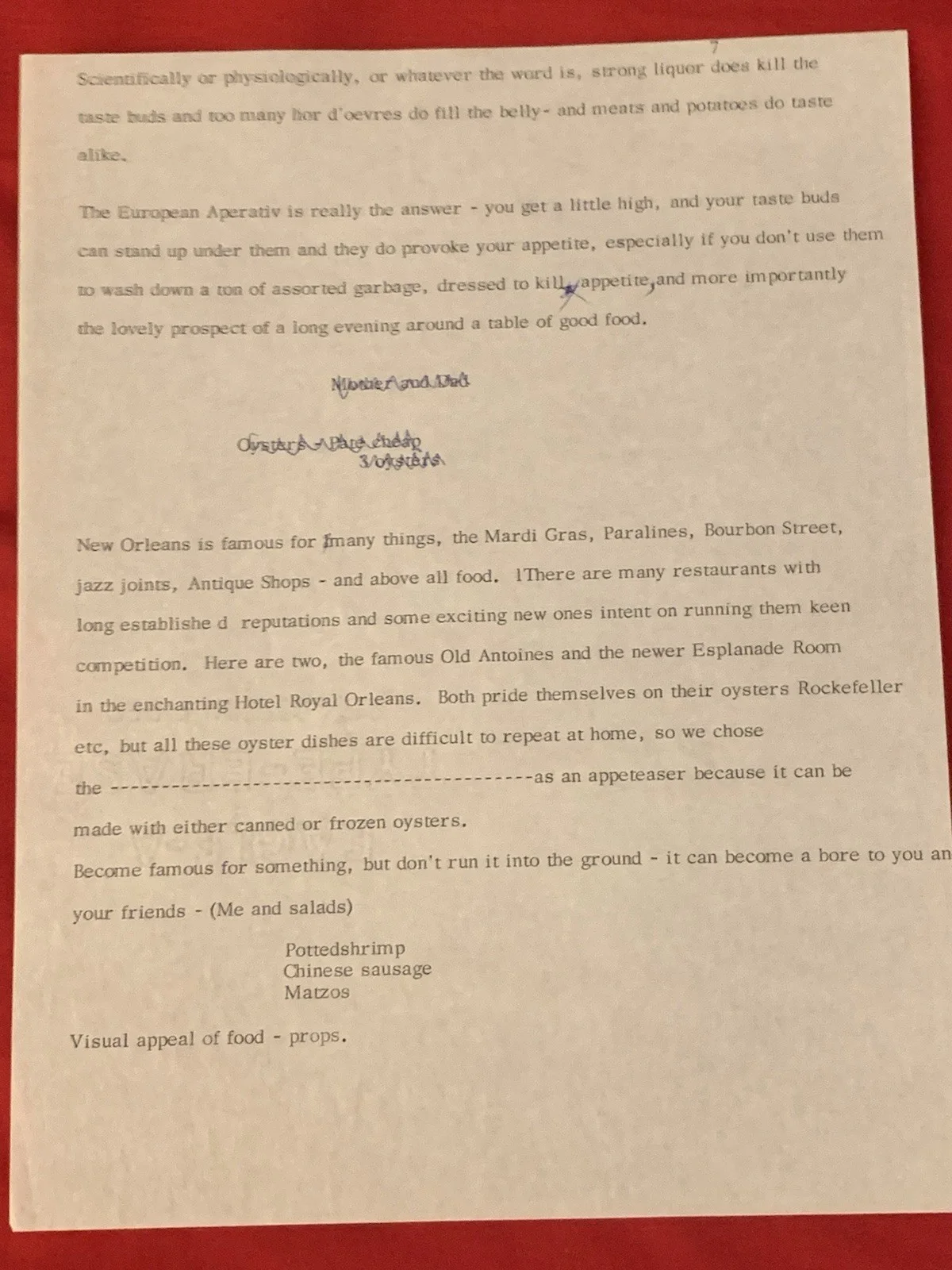 Vincent Price — Vincent Price Estate Typed Manuscript With Annotations From Cookbook! 14i