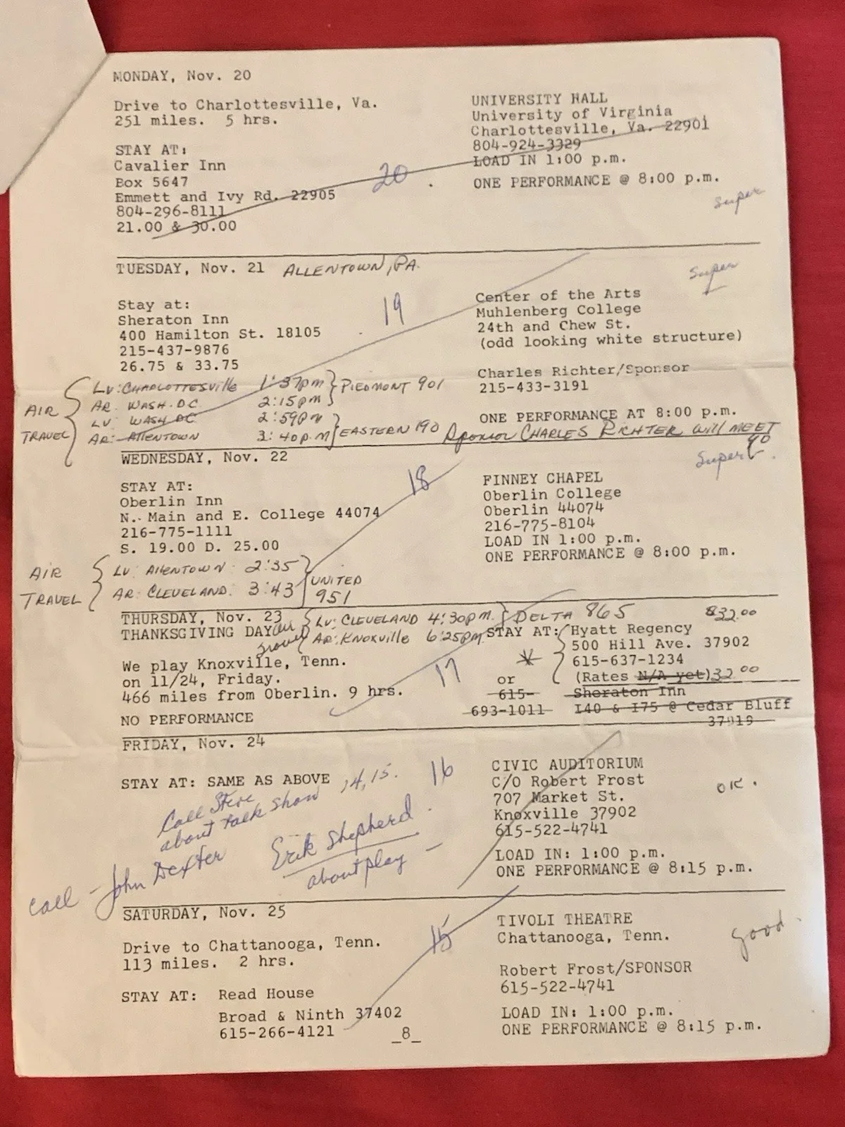 Vincent Price — Vincent Price Estate Rare Performance Travel Itinerary With Essays! 14h, изображение 3