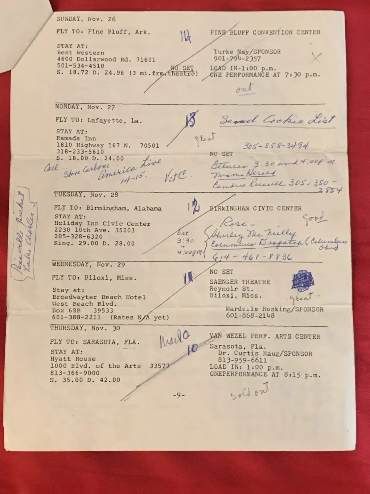 Vincent Price — Vincent Price Estate Rare Performance Travel Itinerary With Essays! 14h, изображение 4