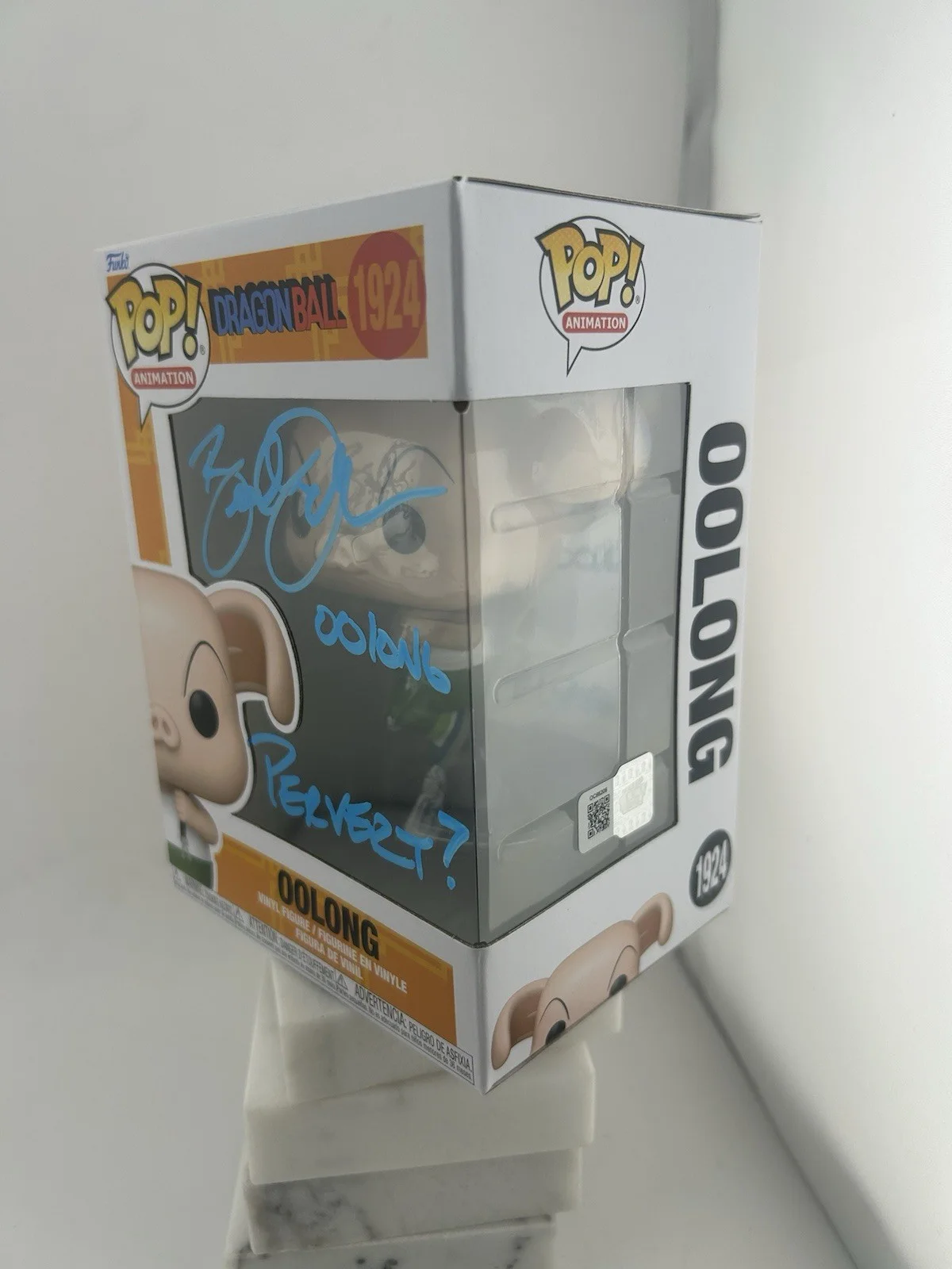 Brad Jackson — Funko Pop Dragon Ball Oolong #1924 Signed Brad Jackson W/ Quote OCCM COA Teal, image 2