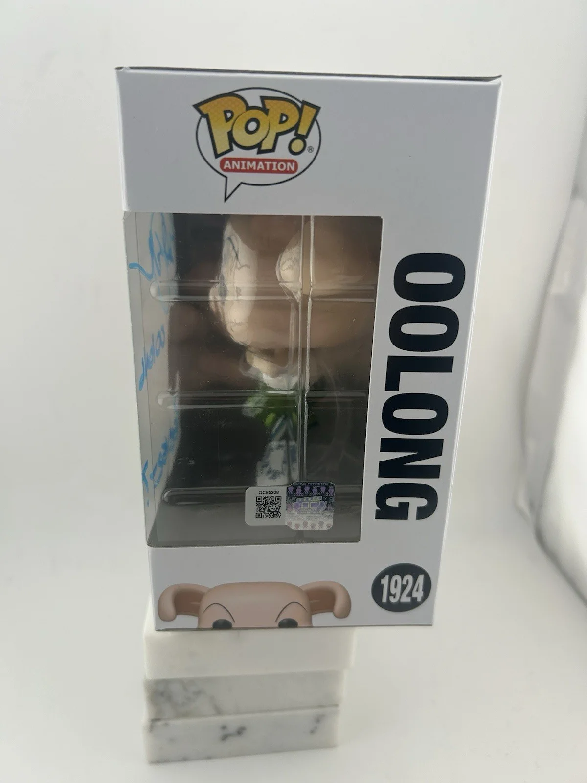 Brad Jackson — Funko Pop Dragon Ball Oolong #1924 Signed Brad Jackson W/ Quote OCCM COA Teal, image 5