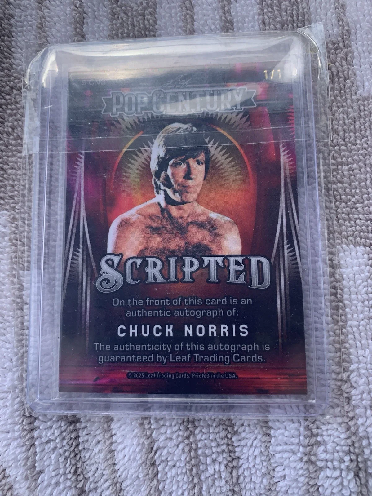 CHUCK NORRIS COMBO 1-2025 LEAF POP CENTURY AUTO 1/1,FUNKO AMMO BOX LOOK DES/PICS, изображение 3