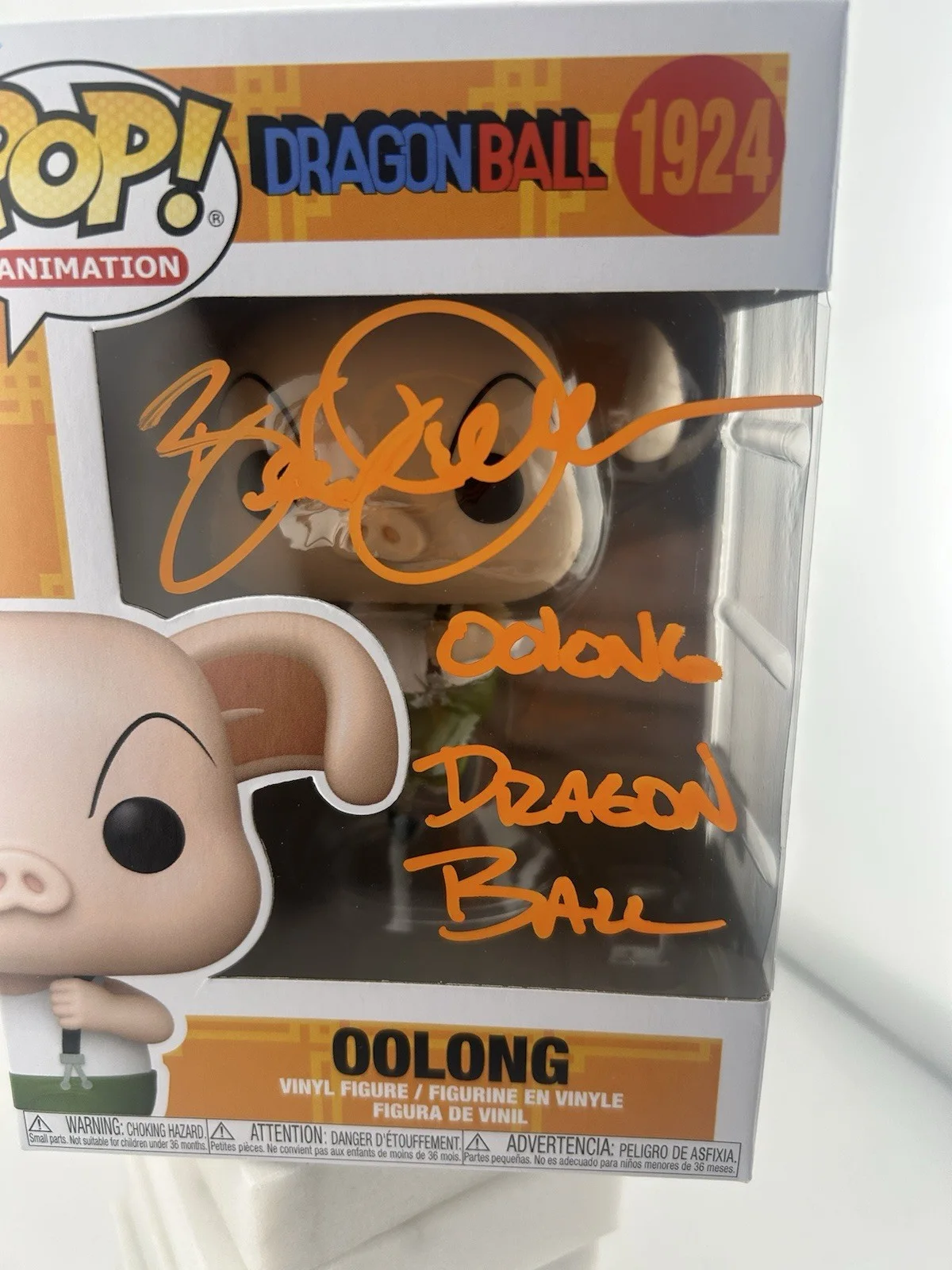 Brad Jackson — Funko Pop Dragon Ball Oolong #1924 Signed Brad Jackson W/ Quote OCCM COA Orange, изображение 2