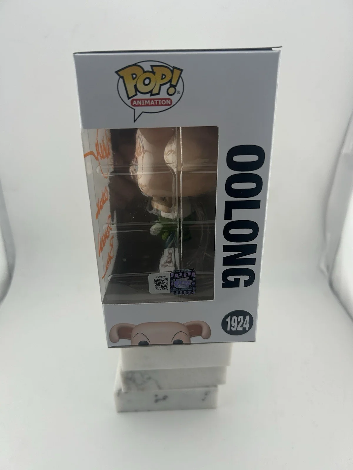 Brad Jackson — Funko Pop Dragon Ball Oolong #1924 Signed Brad Jackson W/ Quote OCCM COA Orange, изображение 5