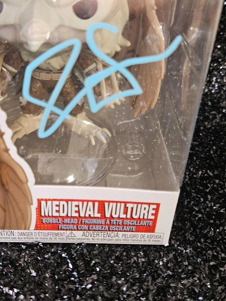 JORMA TACCONE — JORMA TACCONE HAND SIGNED AUTOGRAPHED FUNKO POP! 1230 MEDIEVAL VULTURE W/ COA, изображение 4