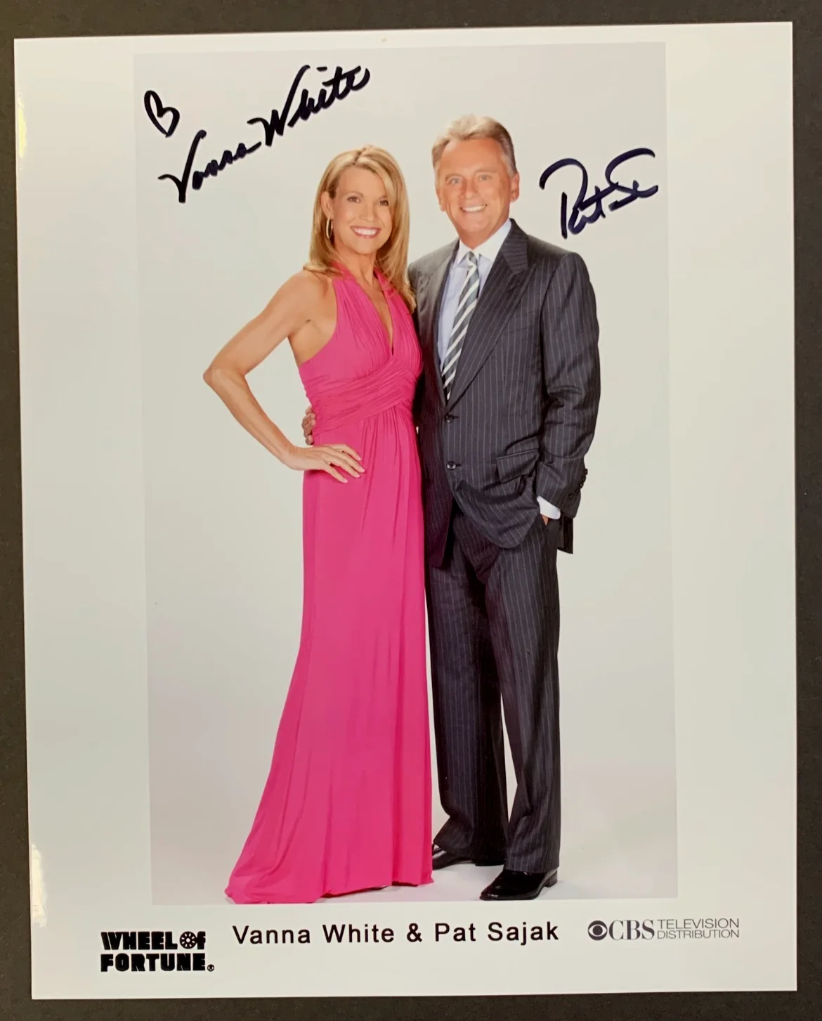 Pat Sajak, Vanna White — PAT SAJAK & VANNA WHITE signed WHEEL OF FORTUNE tv show photo, COA, 8"x10", изображение 4