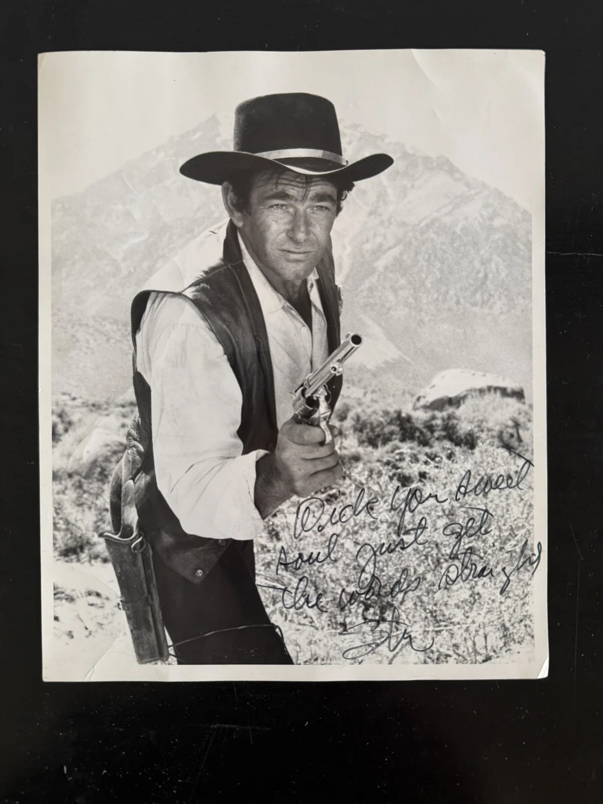Stuart Whitman — CIMARRON STRIP Stuart Whitman / Jim Crown SIGNED Autographed 8x10 BW Photo