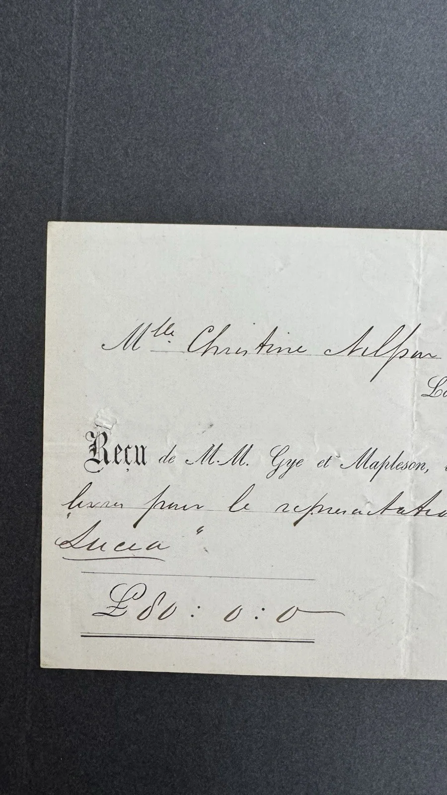 Christine Nilsson Signed Receipt 1869 Royal Italian Opera Covent Garden Lucia, изображение 3