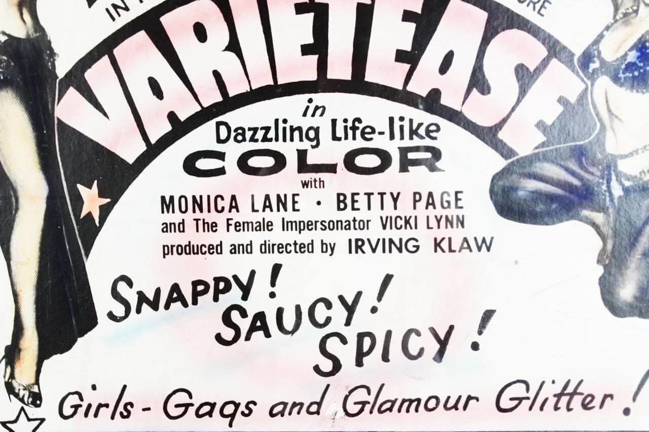 1954 Film VARIETEASE Poster - Lili St. Cyr, Betty Page, Monica Lane Colorized, изображение 5