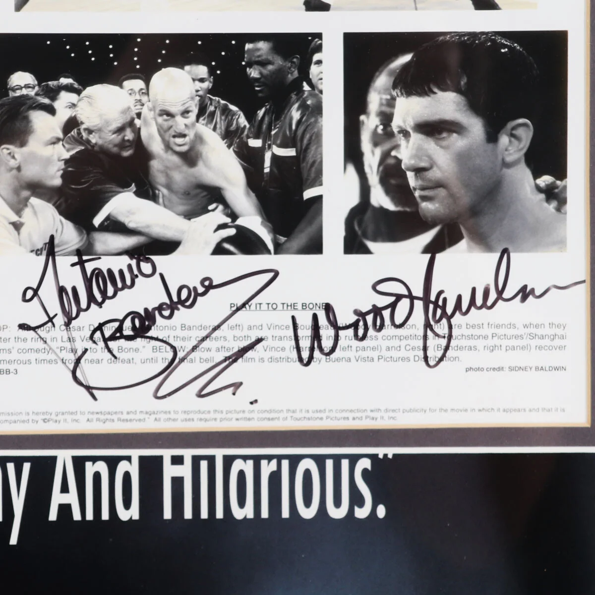 Woody Harrelson & Antonio Banderas Signed Photo Poster Play It To The Bone - ..., изображение 3